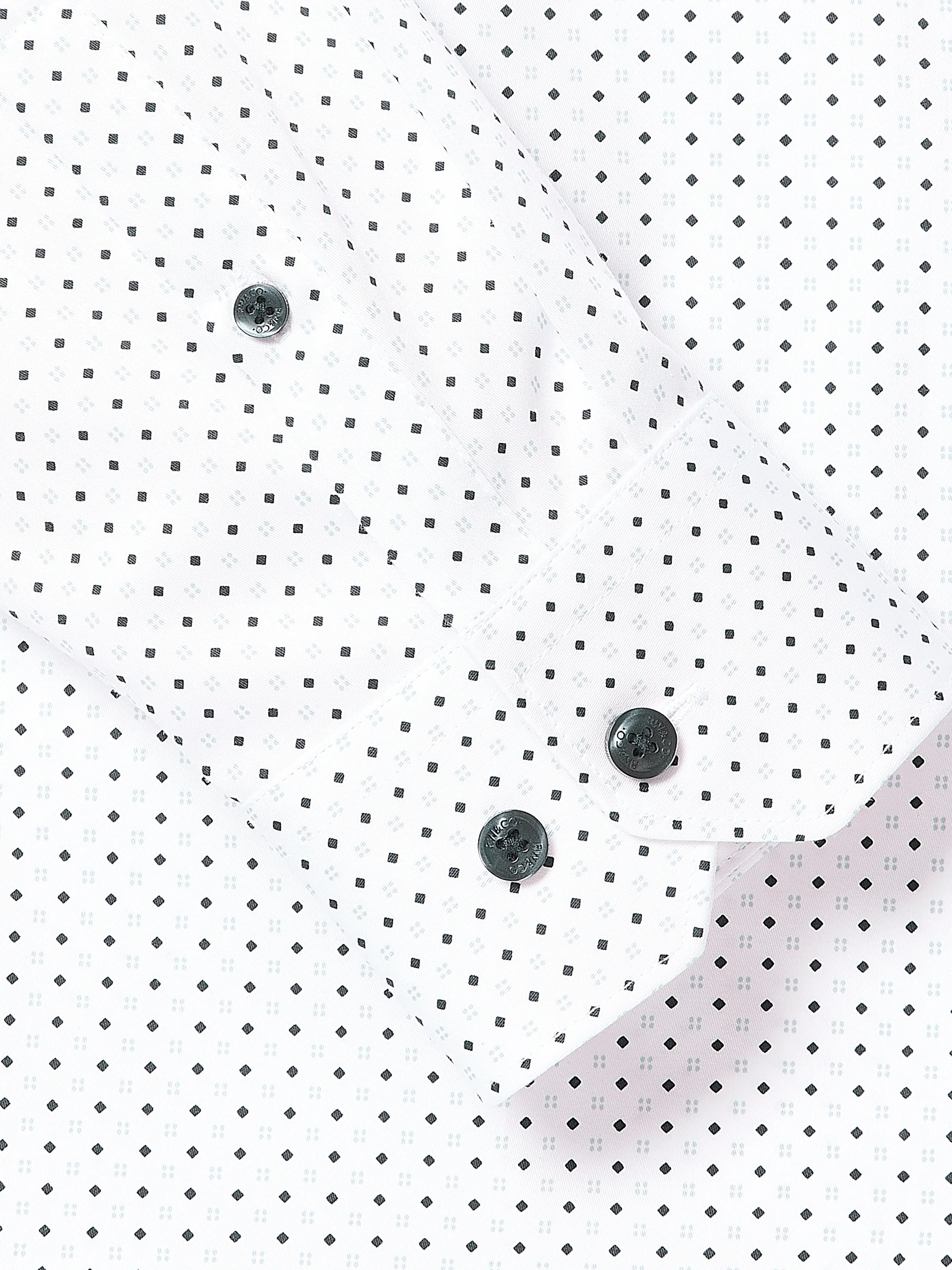 Slim Fit Dress Shirt With Micro Geometric Pattern - Image 4