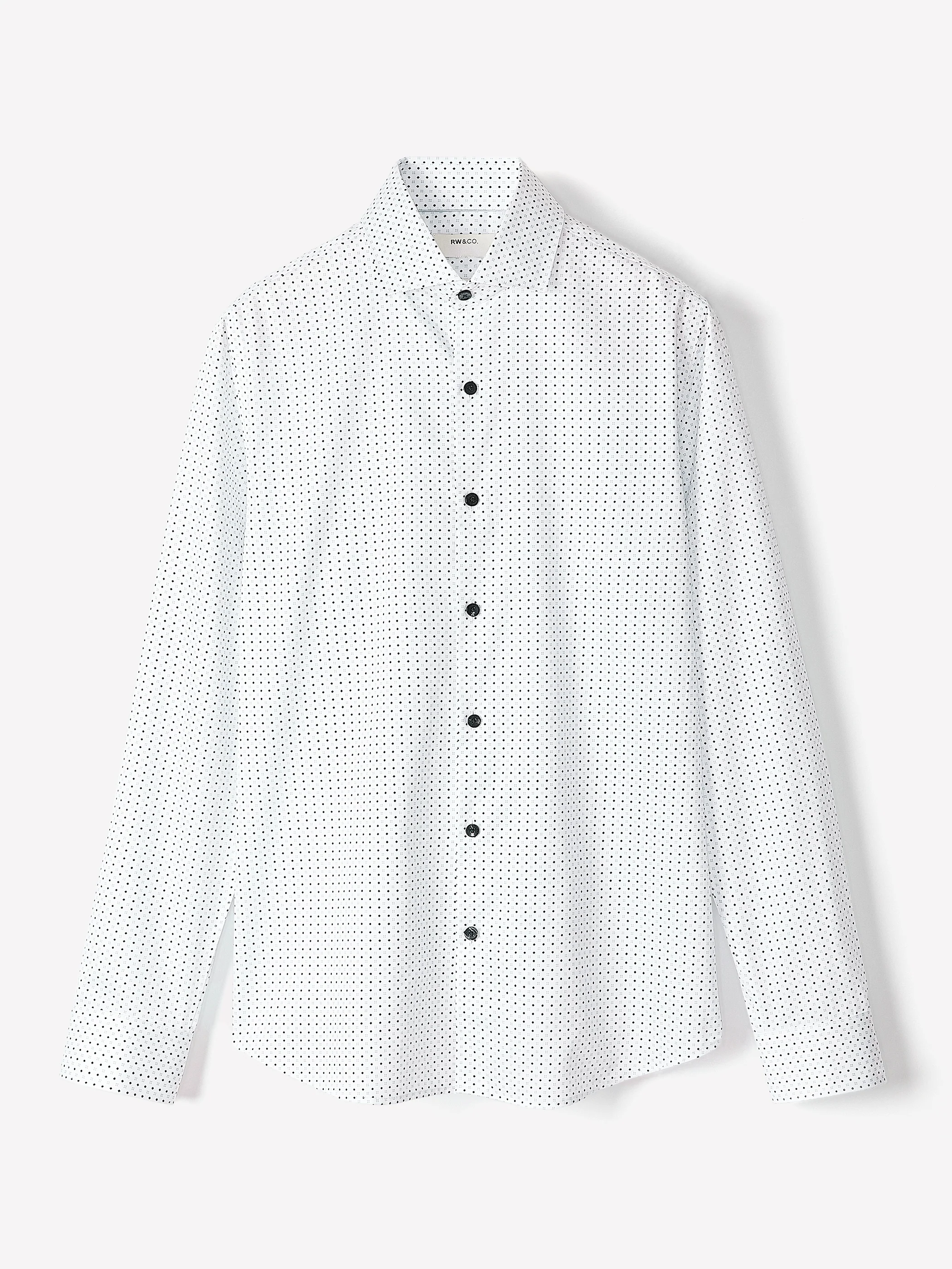 Slim Fit Dress Shirt With Micro Geometric Pattern - Image 5