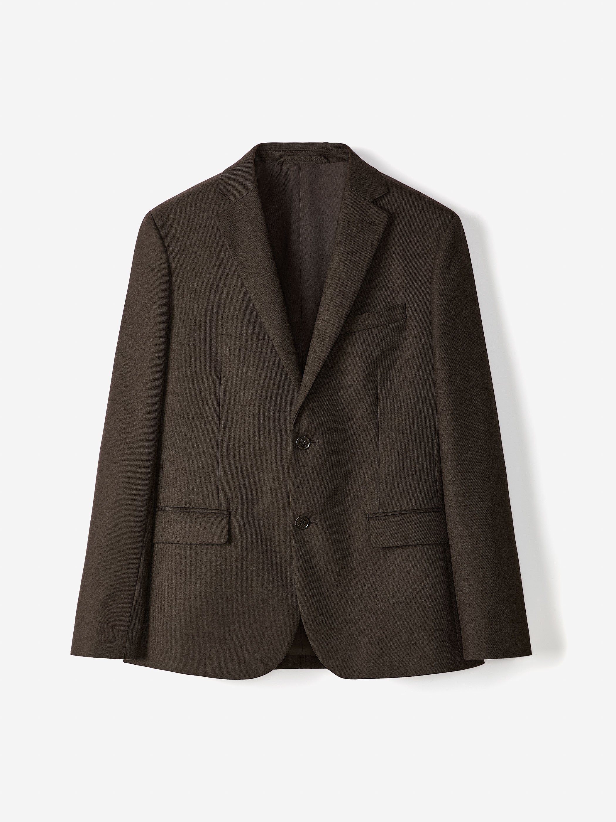 Slim Fit Dark Brown Brushed Twill Blazer - Image 6