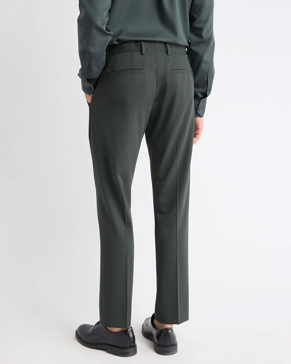 Slim Fit Dark Green Suit Pant - Image 3