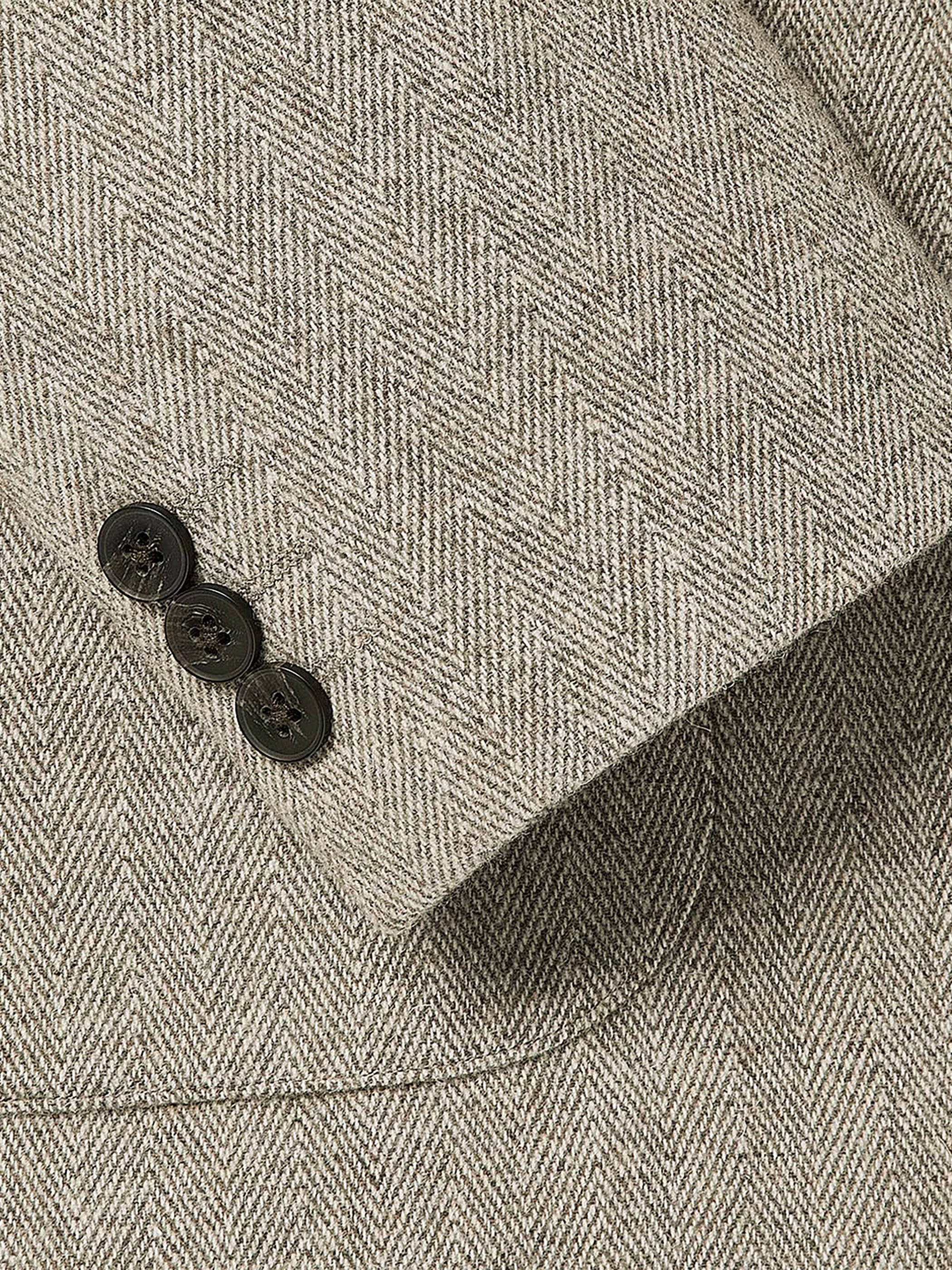 Slim-Fit Herringbone Blazer - Image 5
