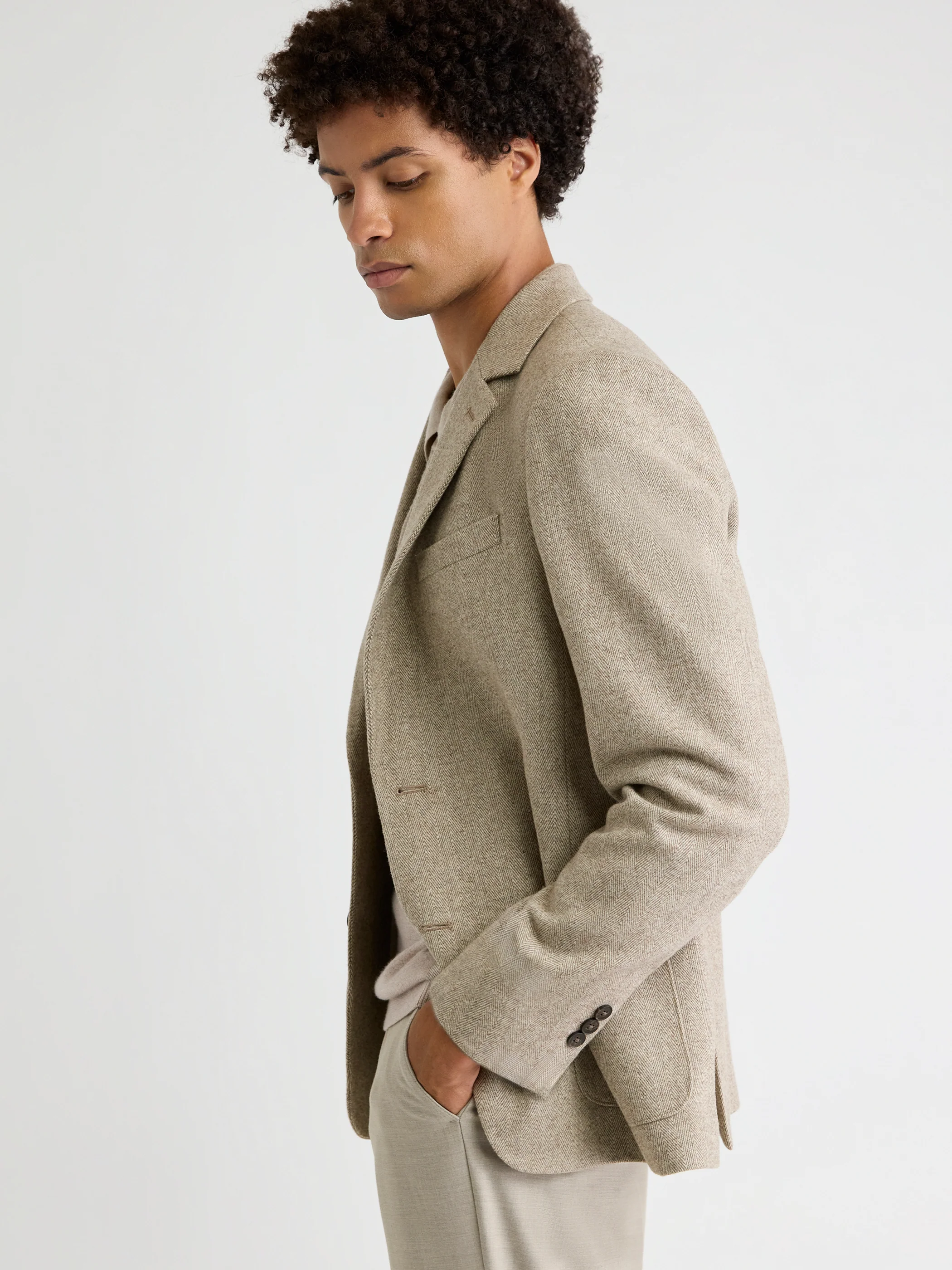 Slim-Fit Herringbone Blazer - Image 6