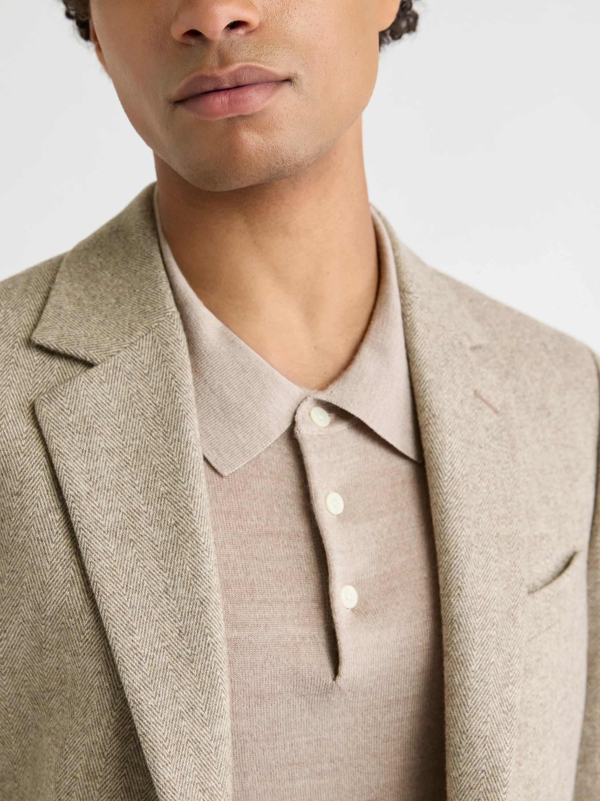 Slim-Fit Herringbone Blazer - Image 7