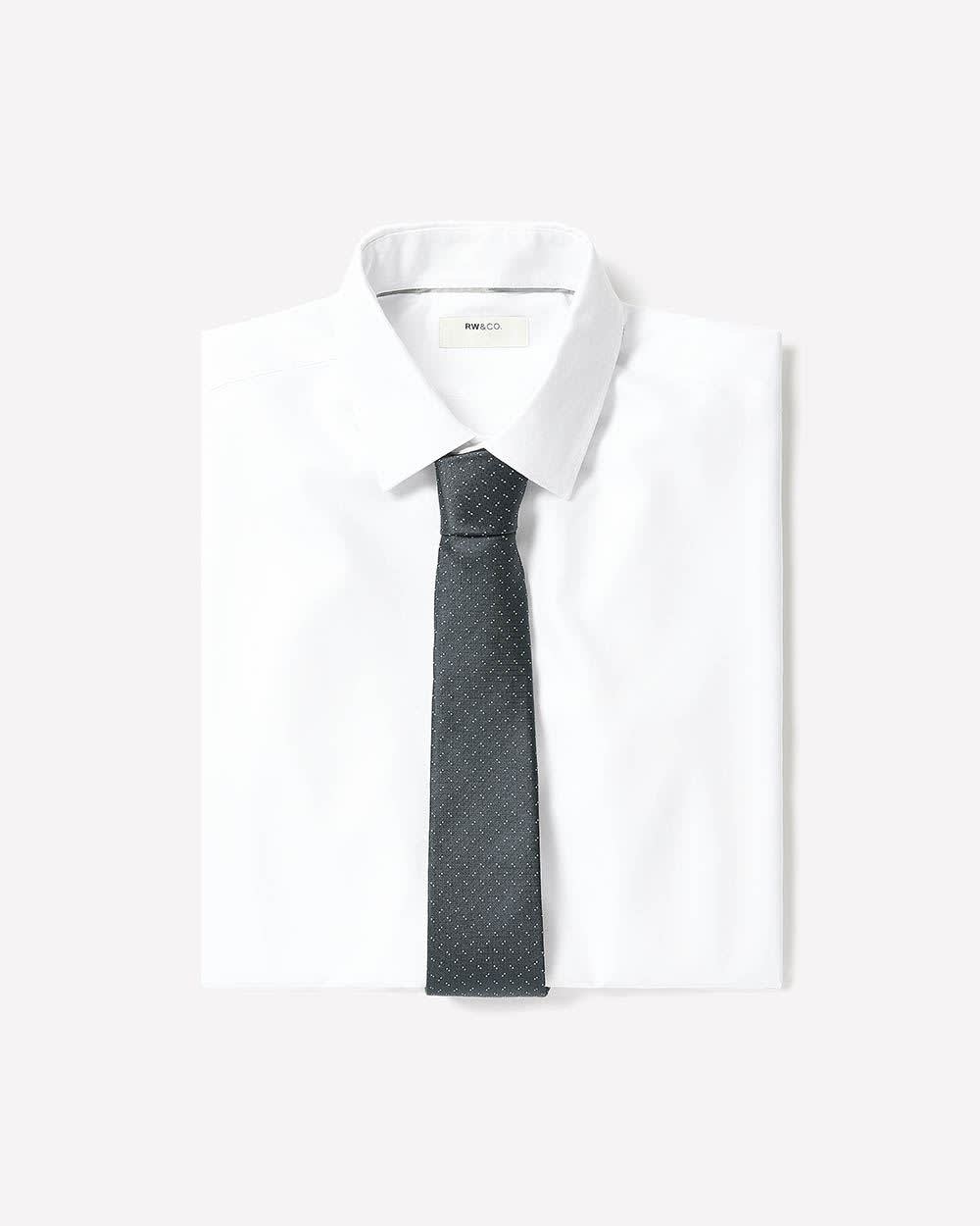Slim Fit Knit-Like Dress Shirt - Image 5