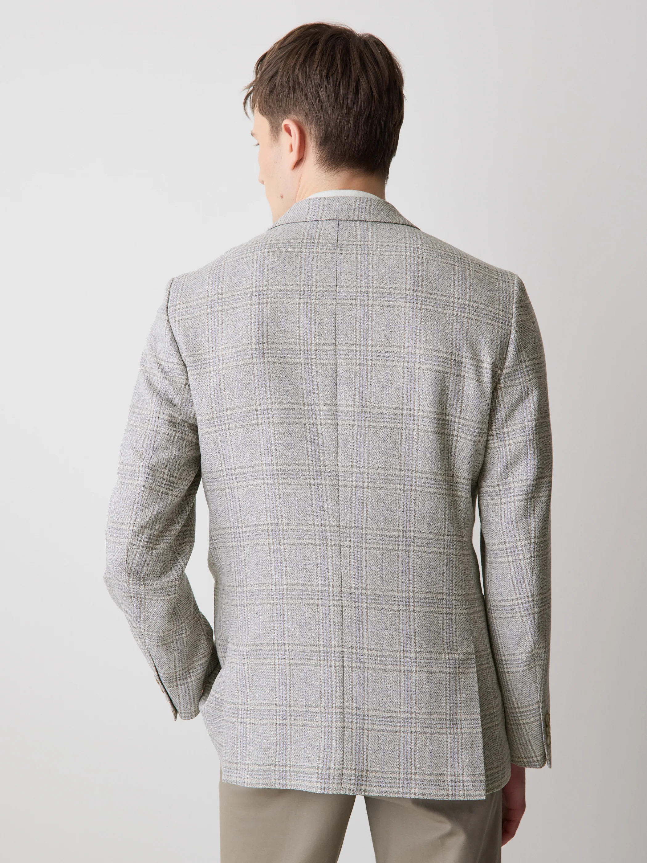 Slim Fit Plaid Blazer - Image 3