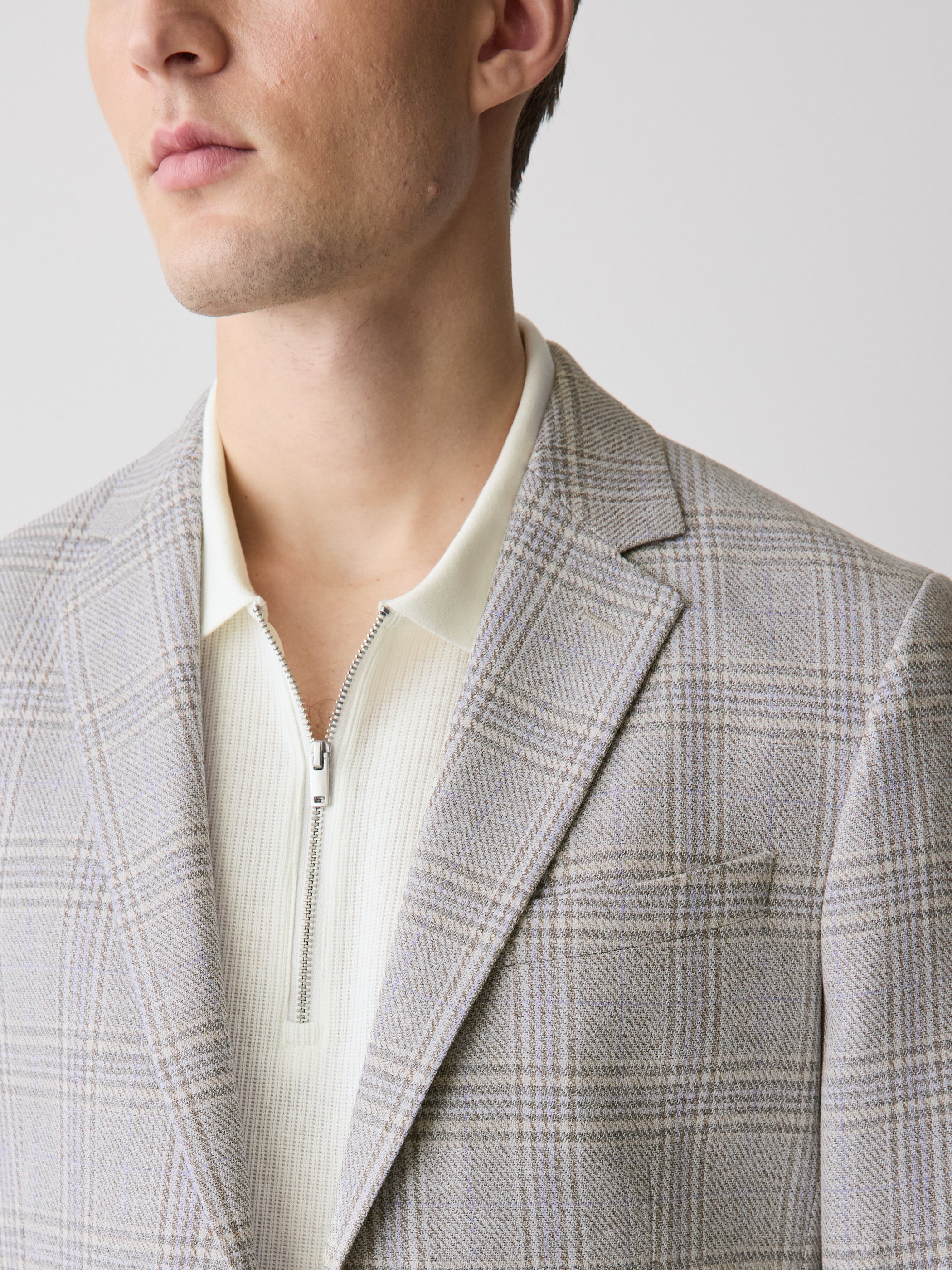 Slim Fit Plaid Blazer - Image 4