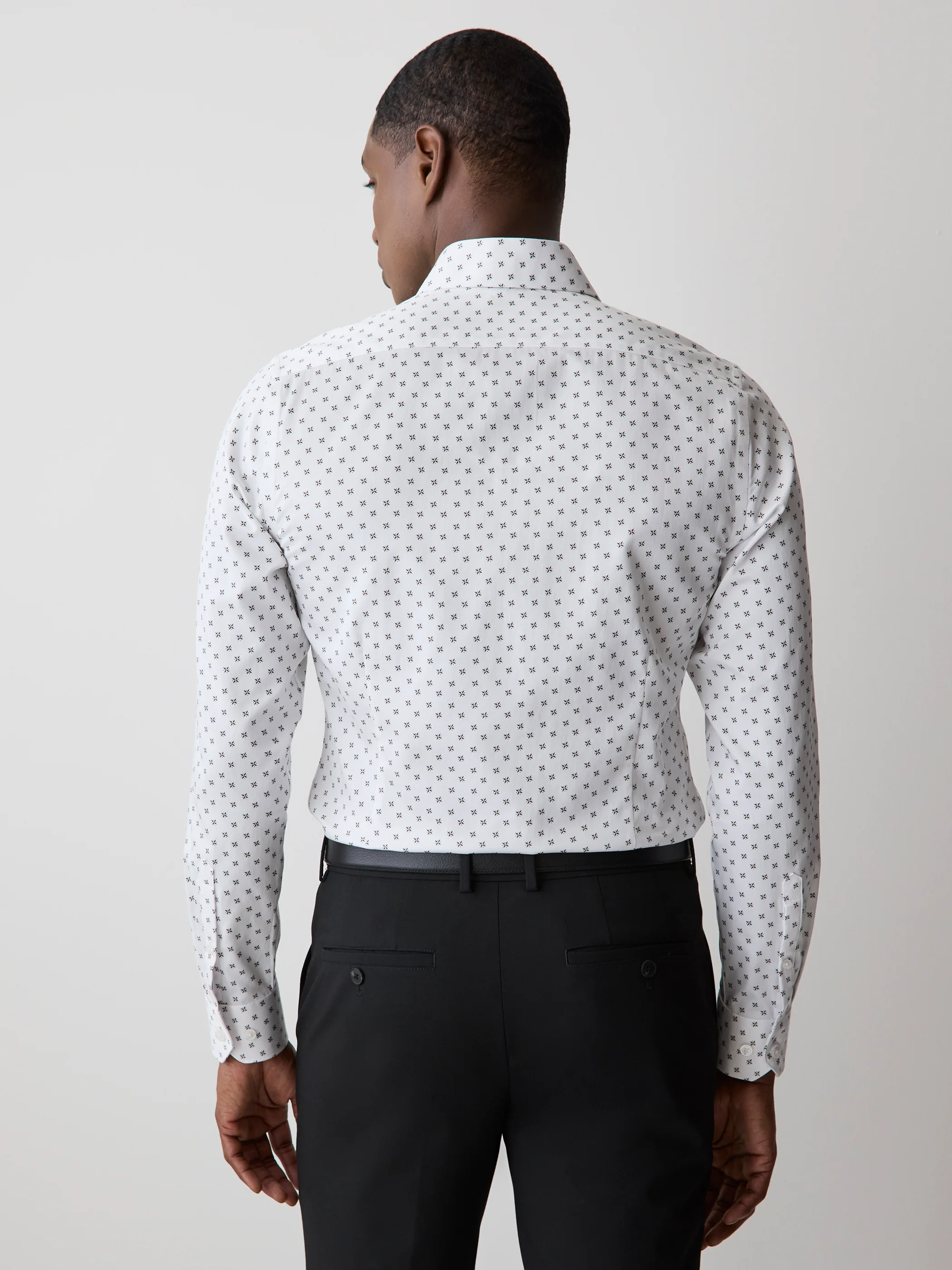 Slim Fit Dress Shirt with Floral Dotted Pattern - Image 2