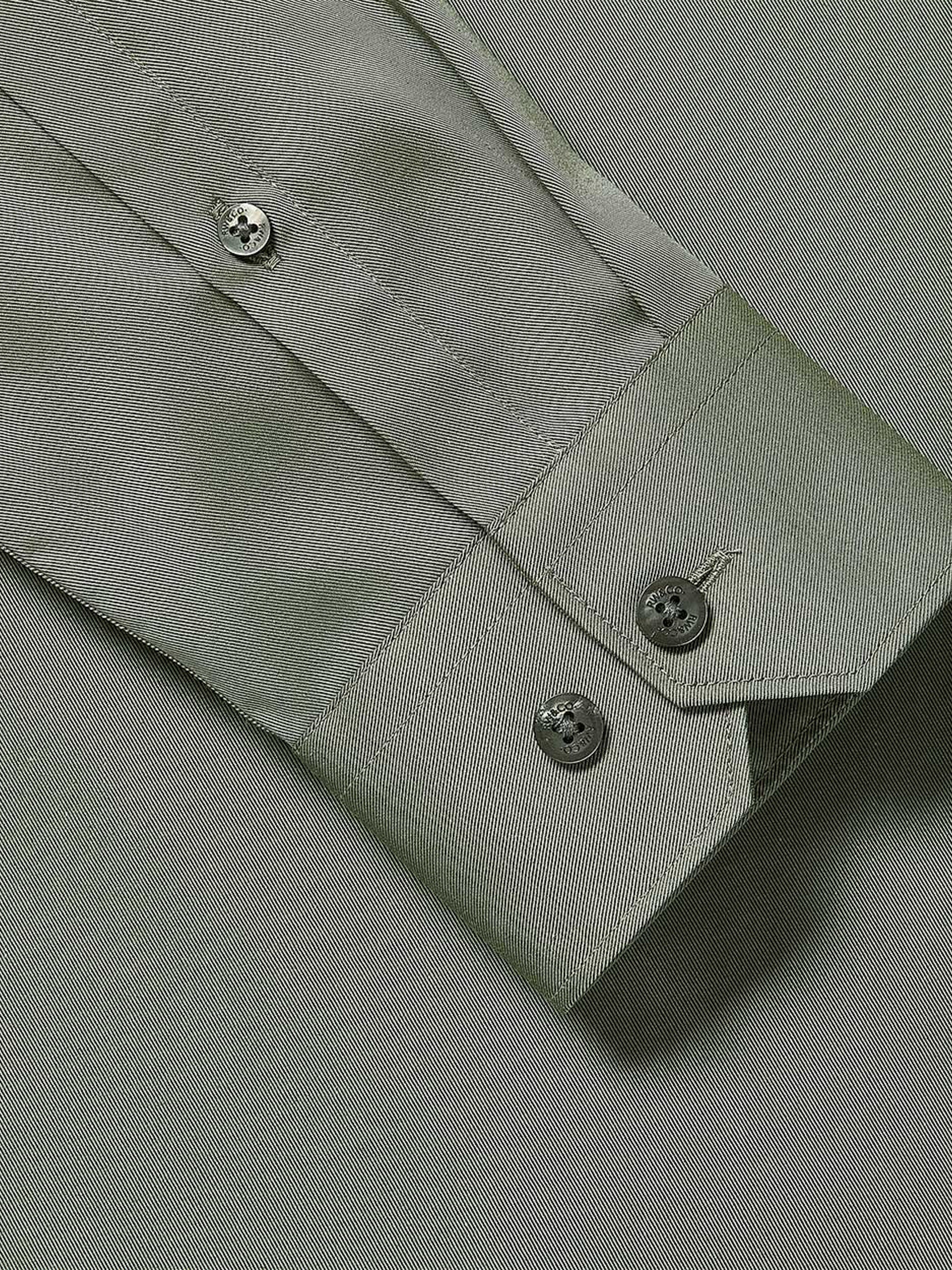 Slim Fit Solid Twill Dress Shirt - Image 10