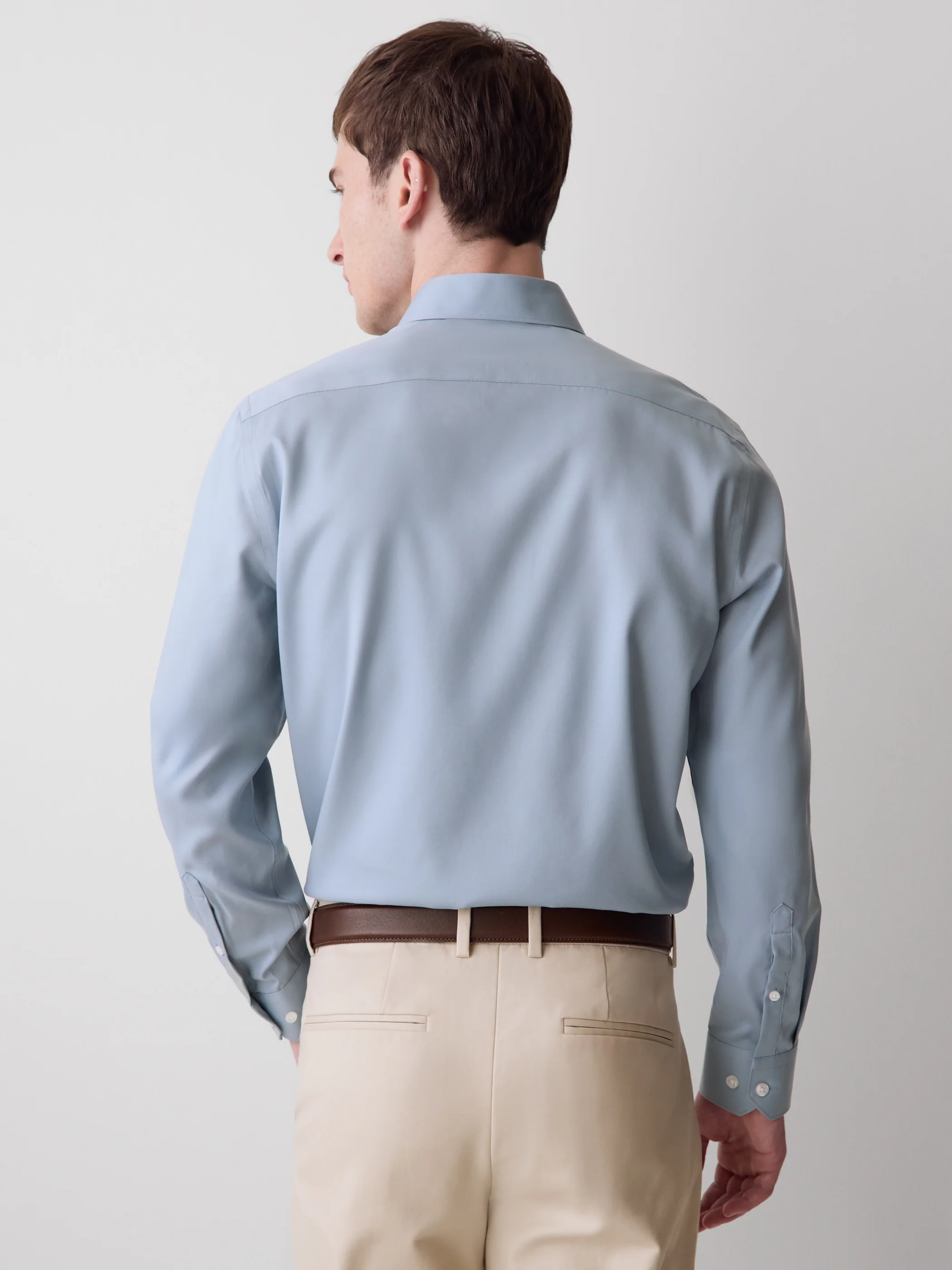 Slim Fit Solid Twill Dress Shirt - Image 13