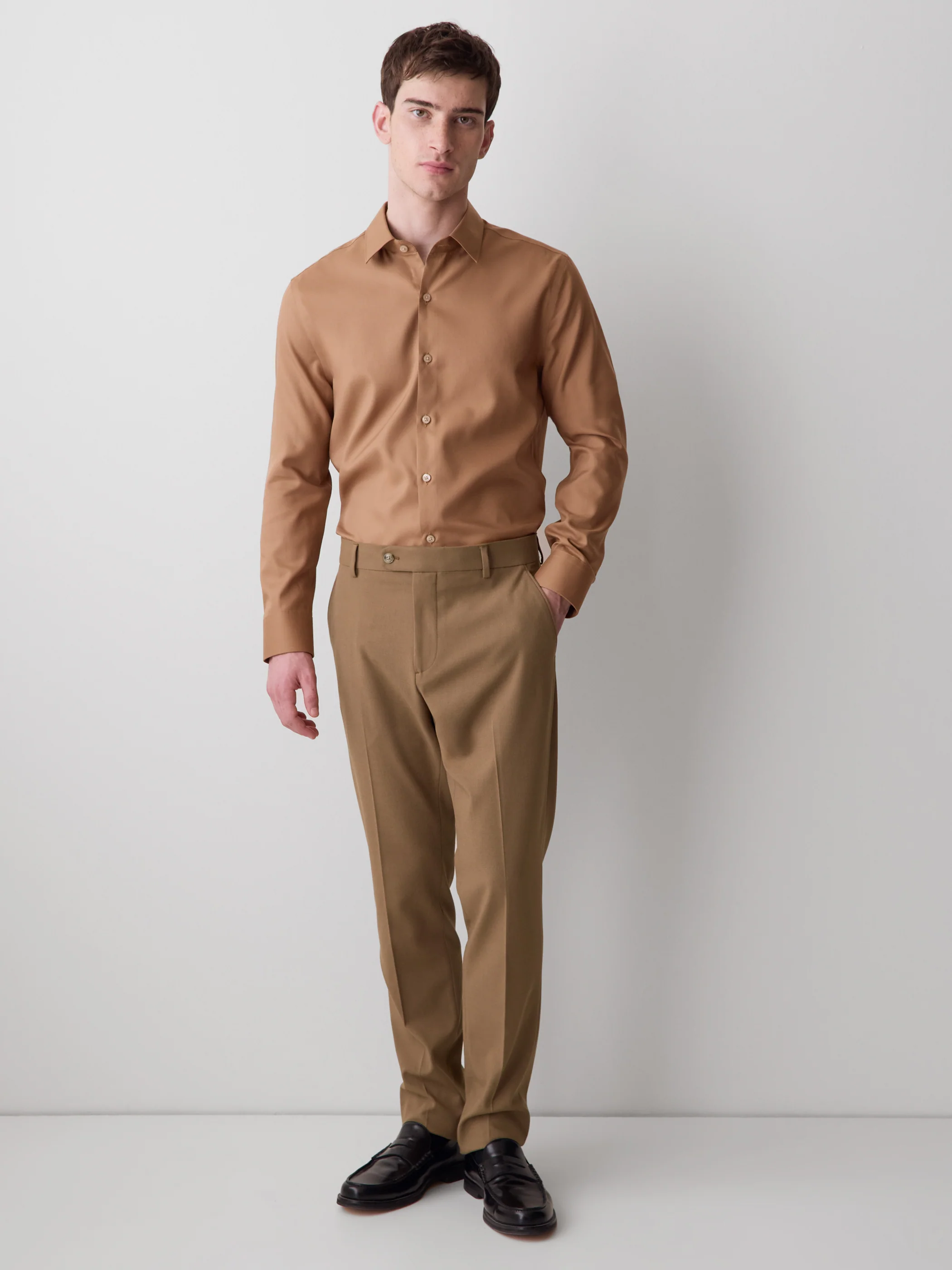 Slim Fit Solid Twill Dress Shirt - Image 2