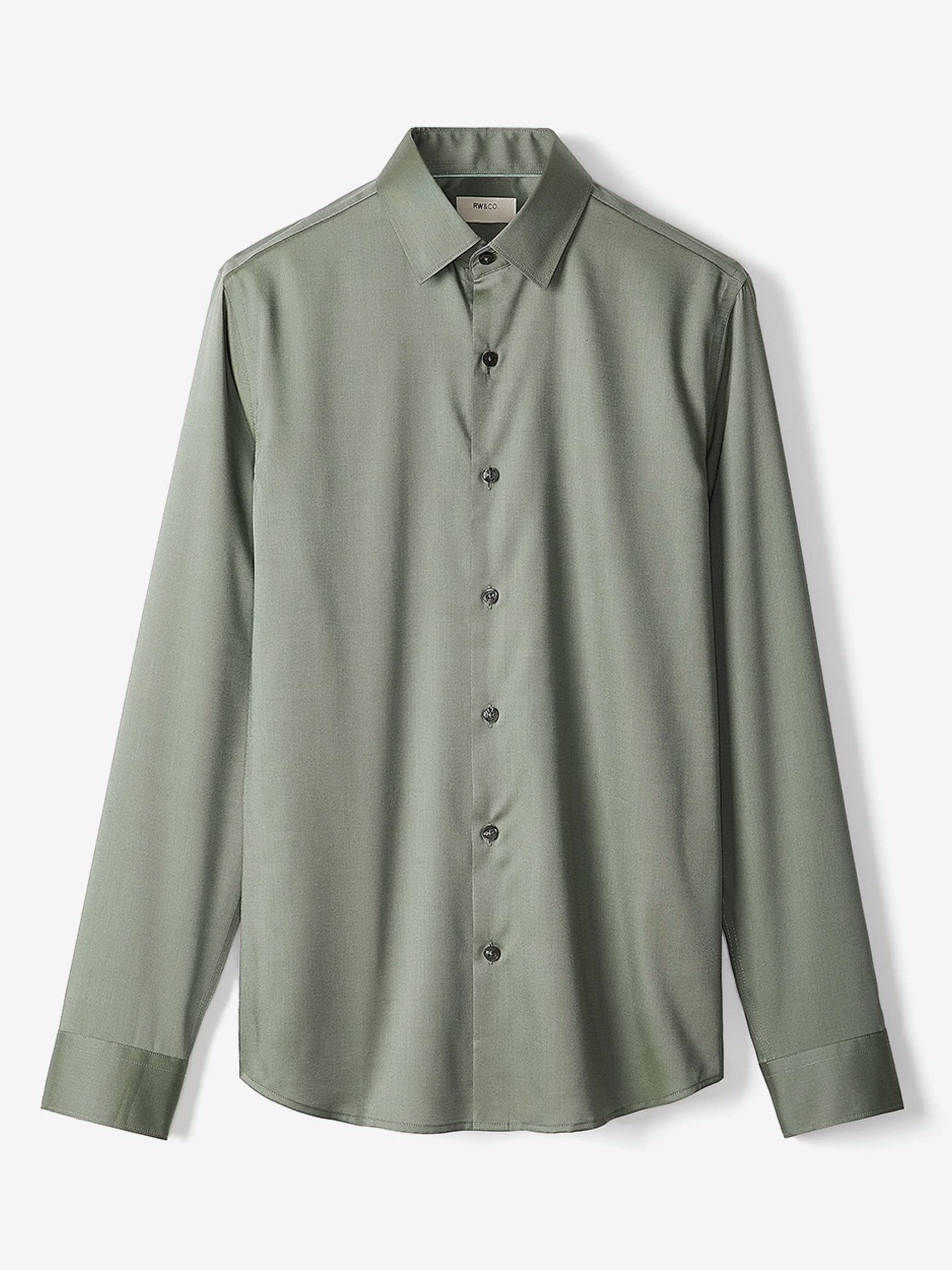 Slim Fit Solid Twill Dress Shirt - Image 9