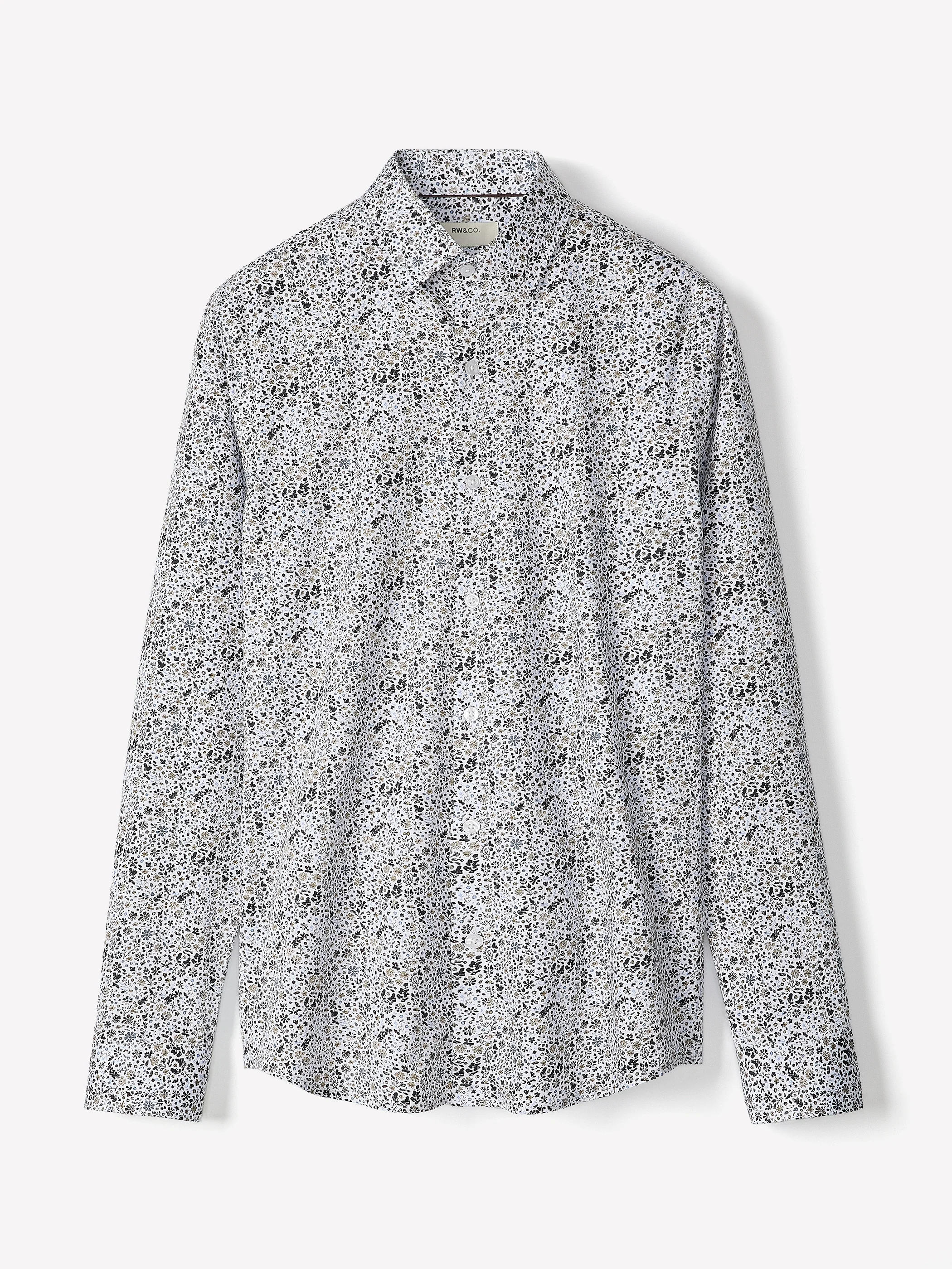 Slim-Fit Dress Shirt with Floral Pattern - Image 5