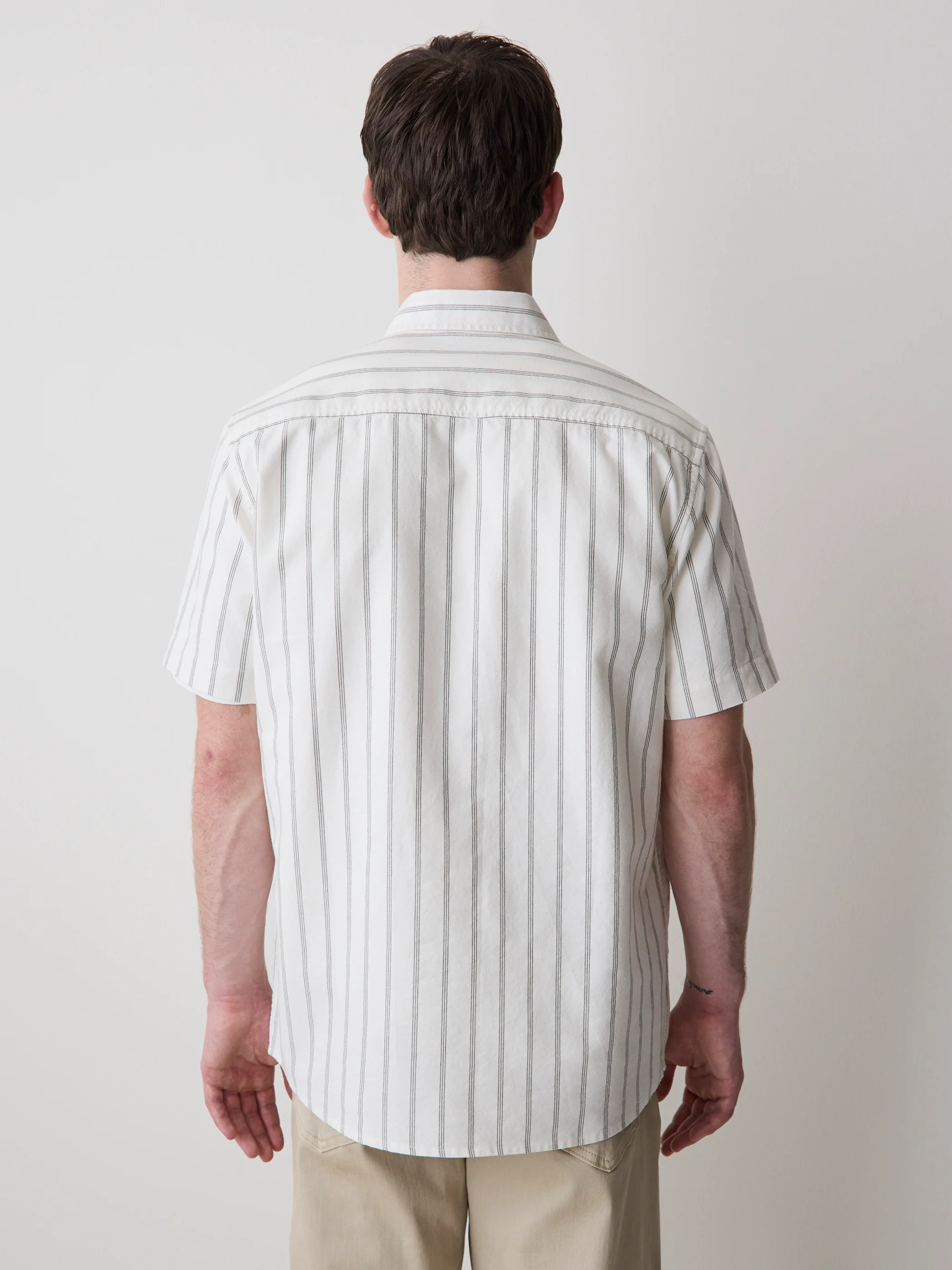 Striped Slim Fit Short-Sleeve Oxford Shirt - Image 3