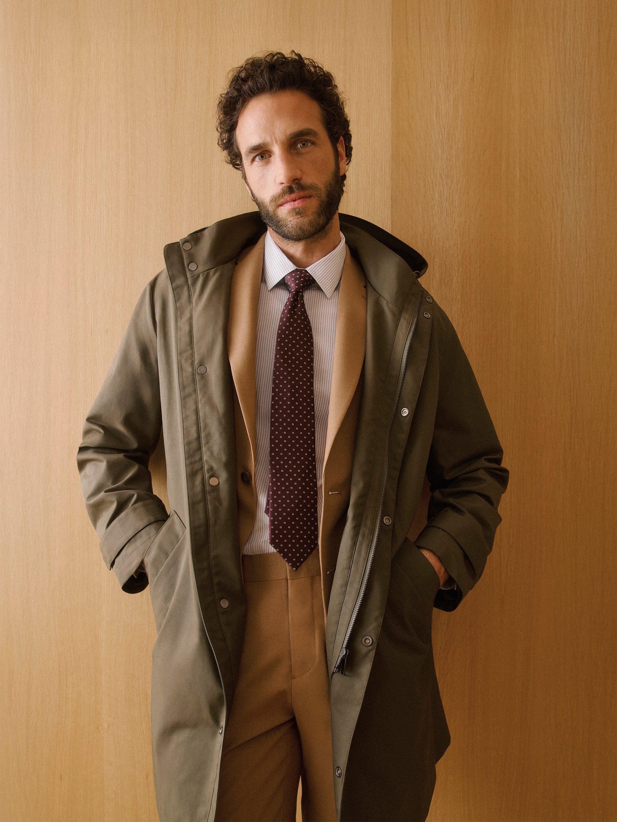 Slim Fit Peachy Camel Suit Blazer