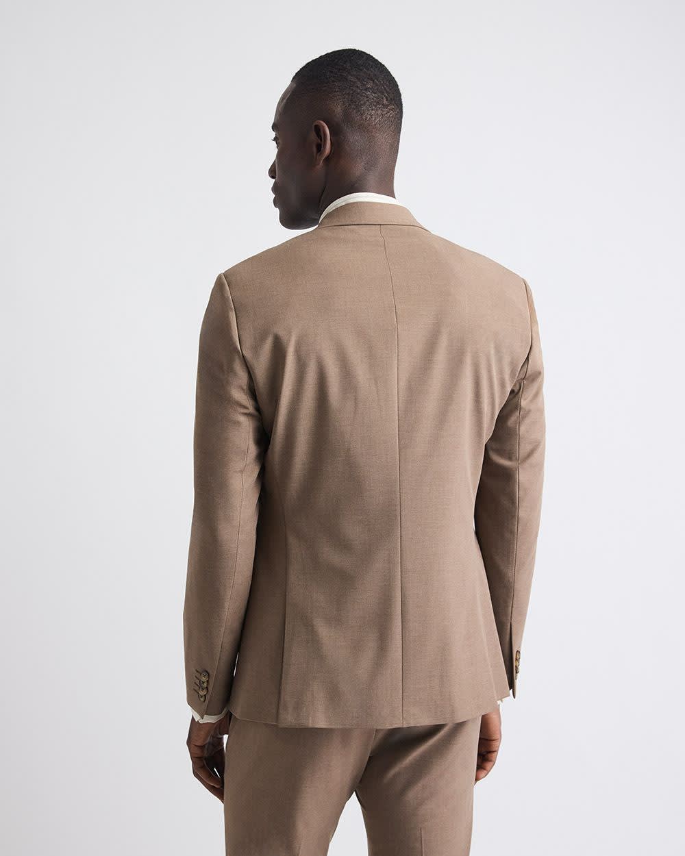 Slim-Fit Rose Taupe Suit Blazer - Image 3