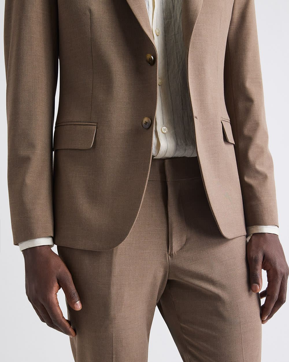 Slim-Fit Rose Taupe Suit Blazer - Image 5