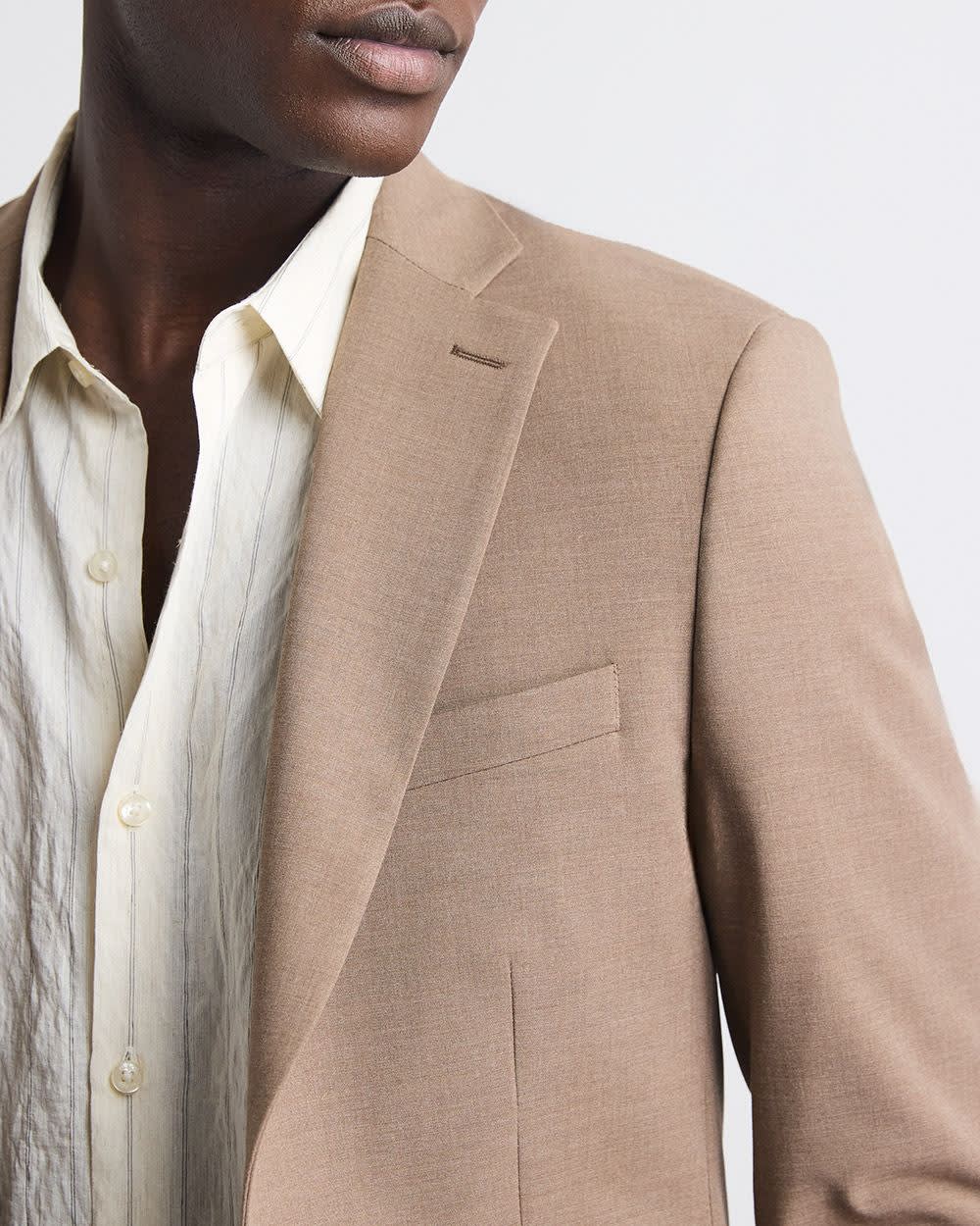 Slim-Fit Rose Taupe Suit Blazer - Image 6