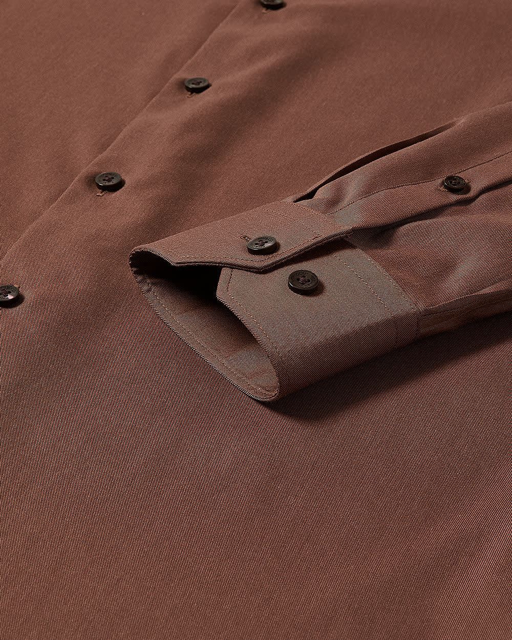 Slim-Fit Solid Cotton Modal Dress Shirt - Image 10