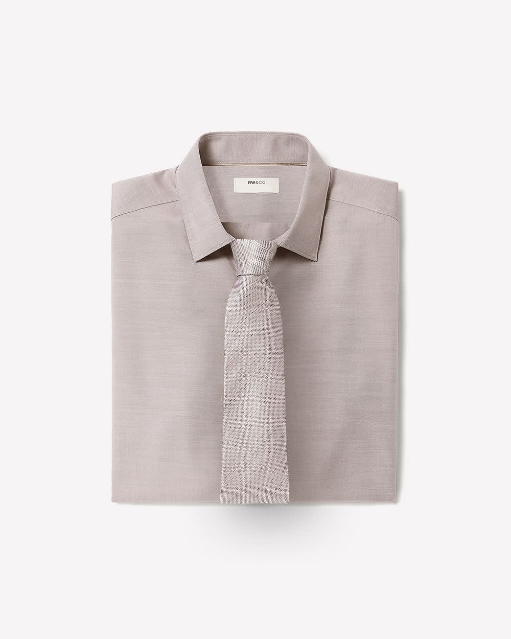 Slim-Fit Solid Cotton Modal Dress Shirt - Image 11