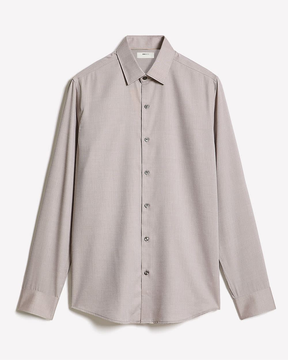 Slim-Fit Solid Cotton Modal Dress Shirt - Image 14
