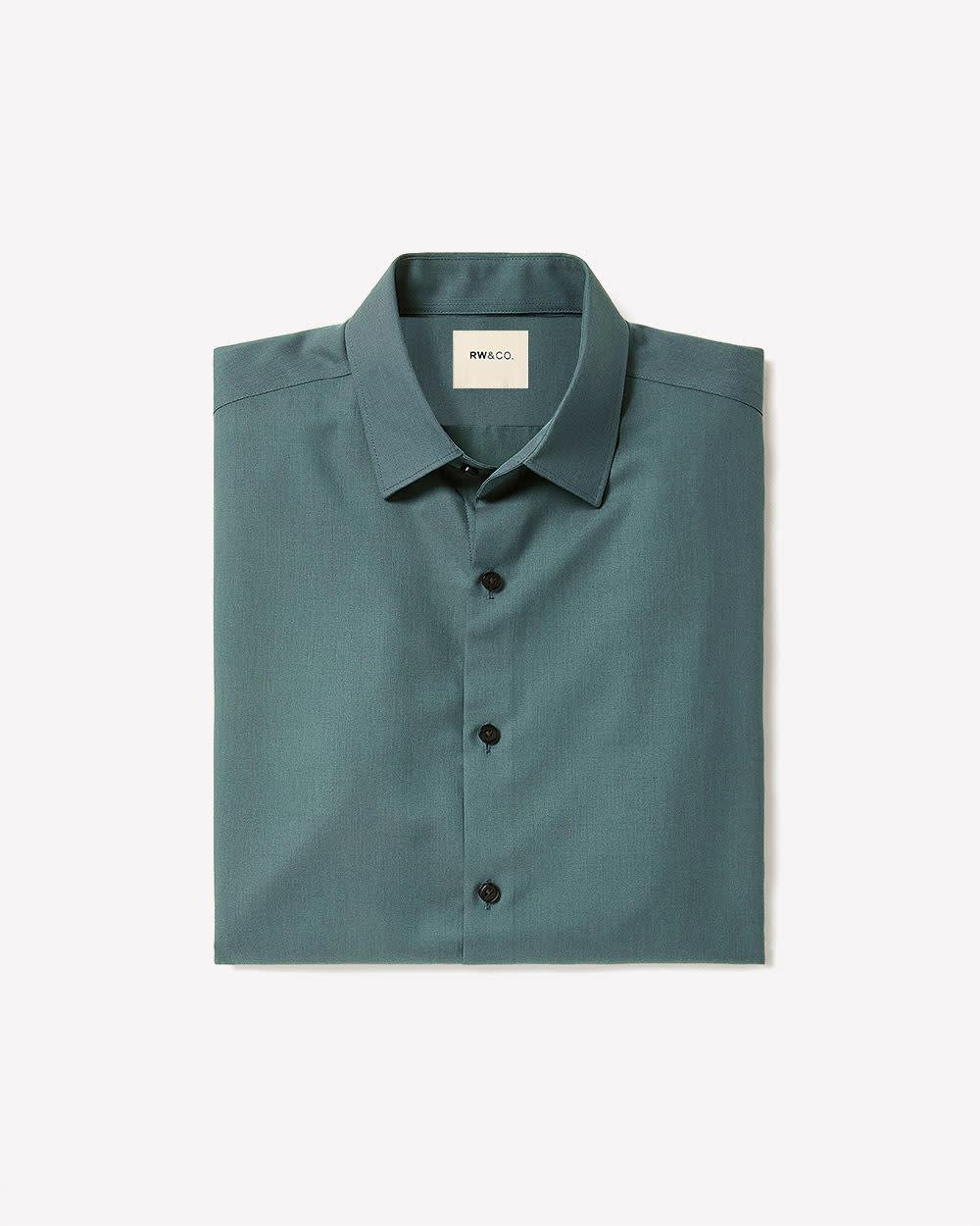 Slim-Fit Solid Cotton Modal Dress Shirt - Image 18