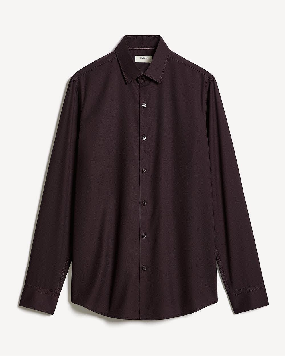 Slim-Fit Solid Cotton Modal Dress Shirt - Image 31