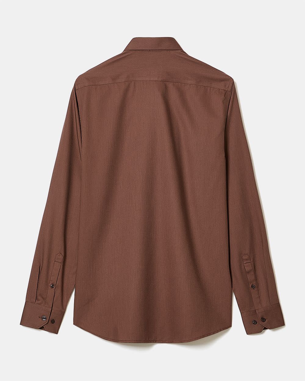 Slim-Fit Solid Cotton Modal Dress Shirt - Image 8