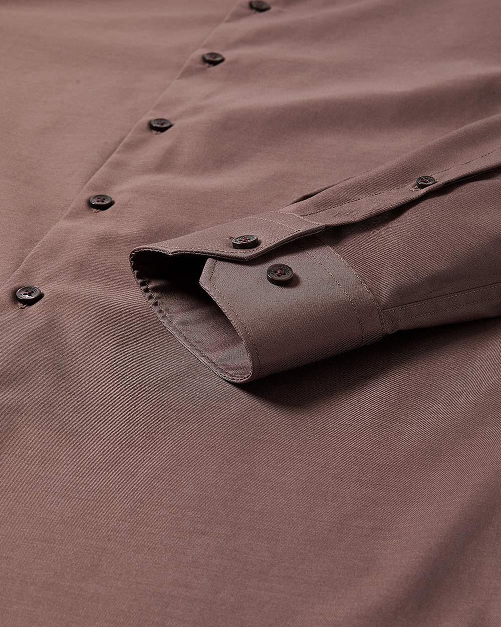 Slim Fit Solid Sateen Dress Shirt - Image 4