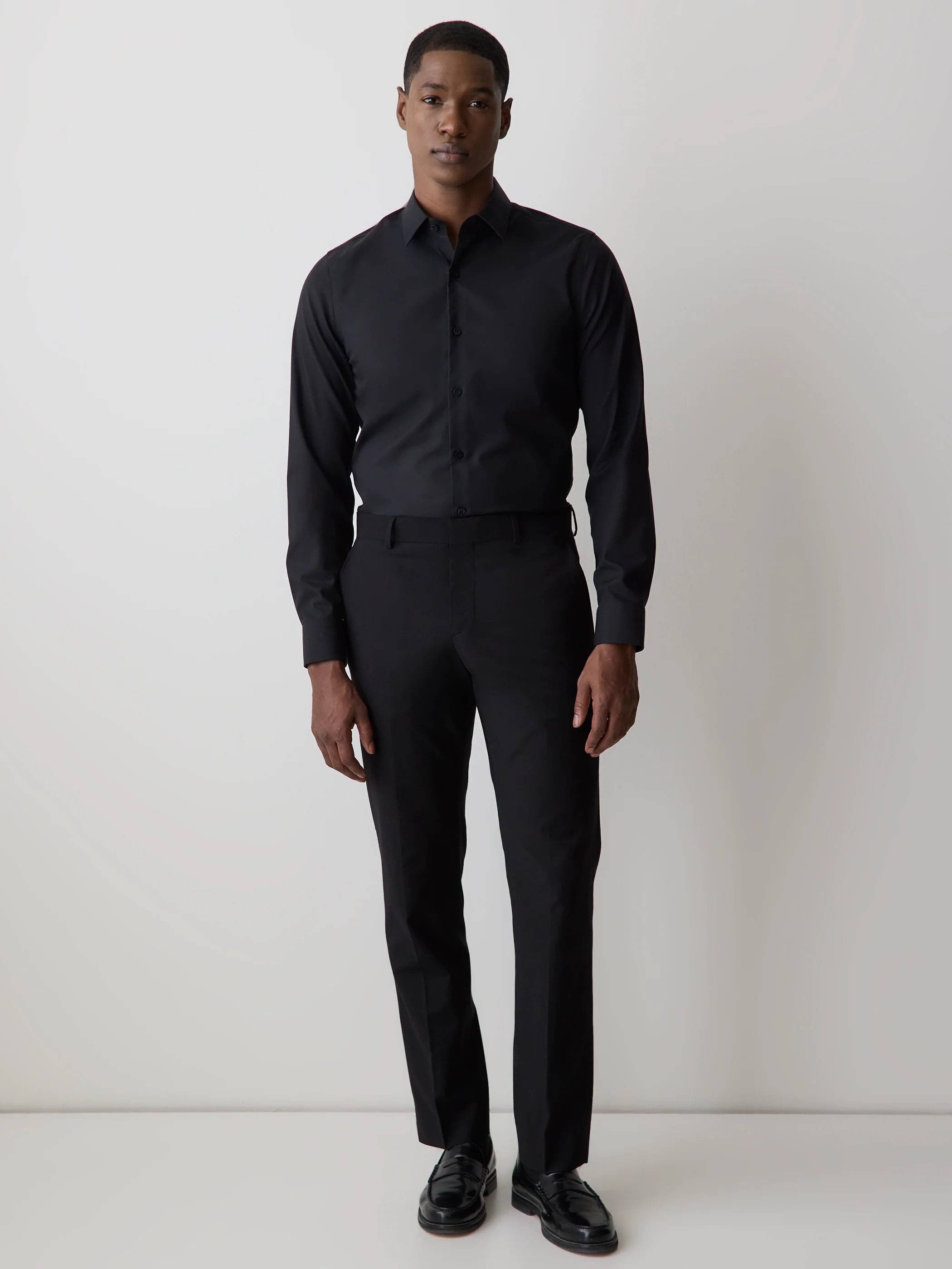 Slim Fit Solid Supima (R) Cotton Twill Dress Shirt - Image 2