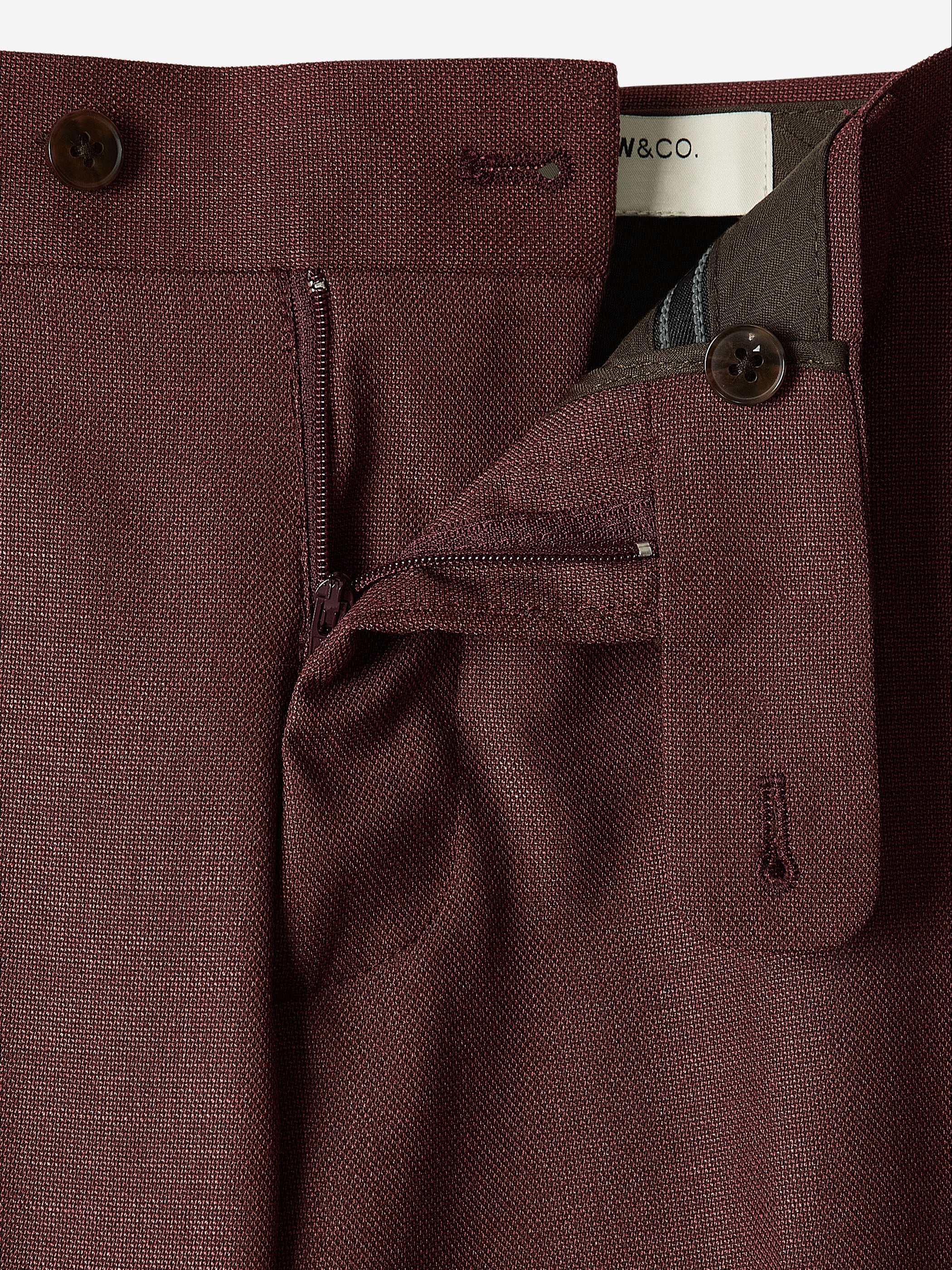 Slim-Fit Deep Berry Suit Pant - Image 5