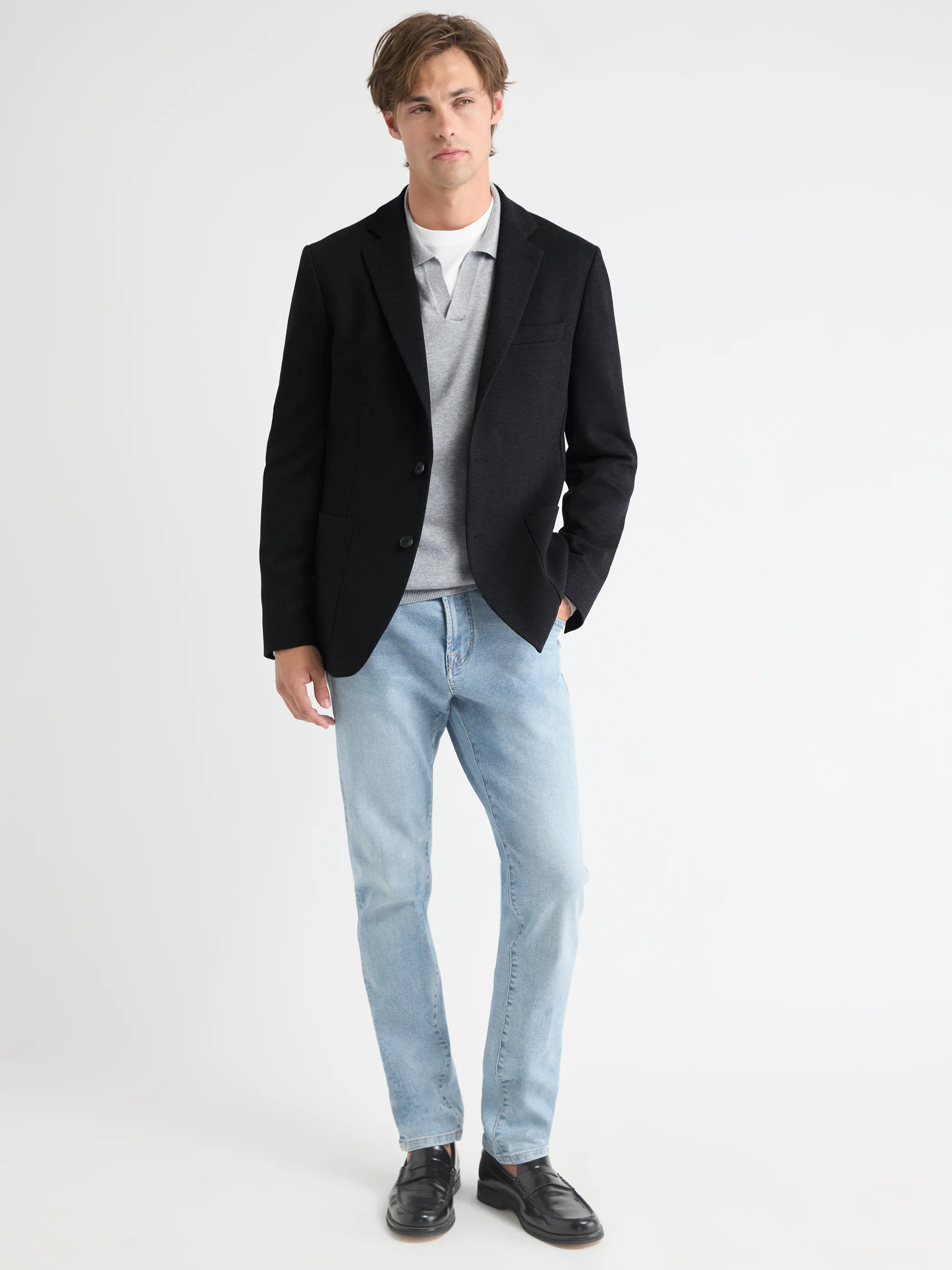 Slim-Fit Textured Knit Blazer - Image 10
