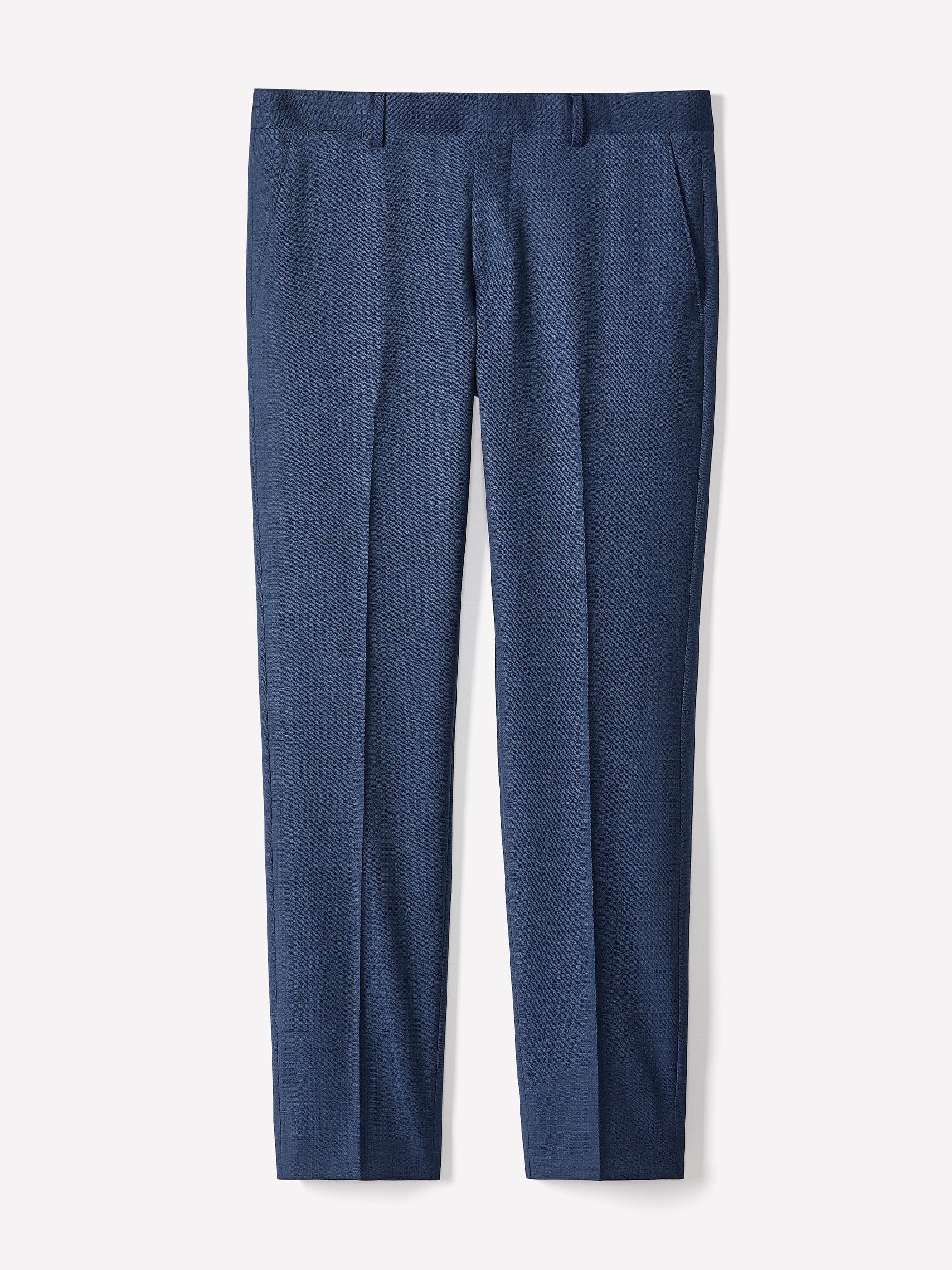 Blue Slim Fit Wool Suit Pant - Image 5