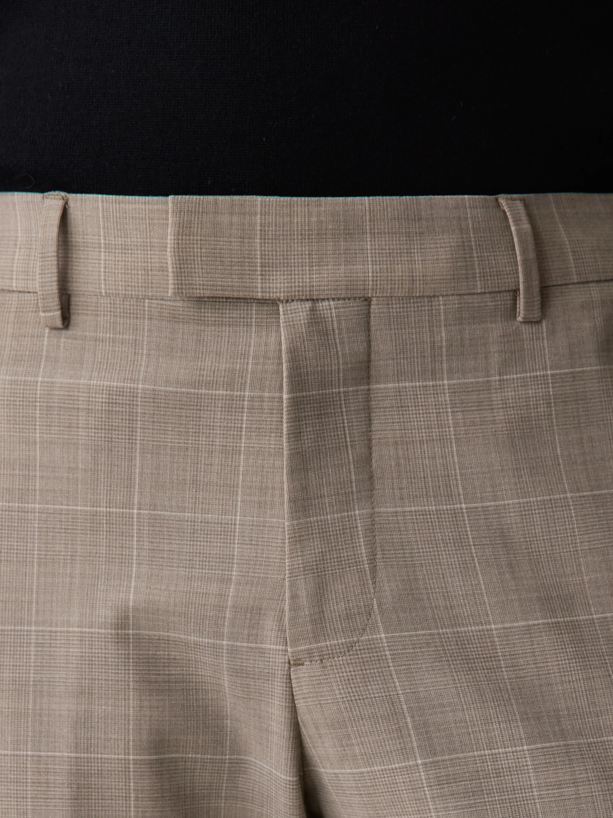 Slim Fit Wool Check Suit Pant - Image 4