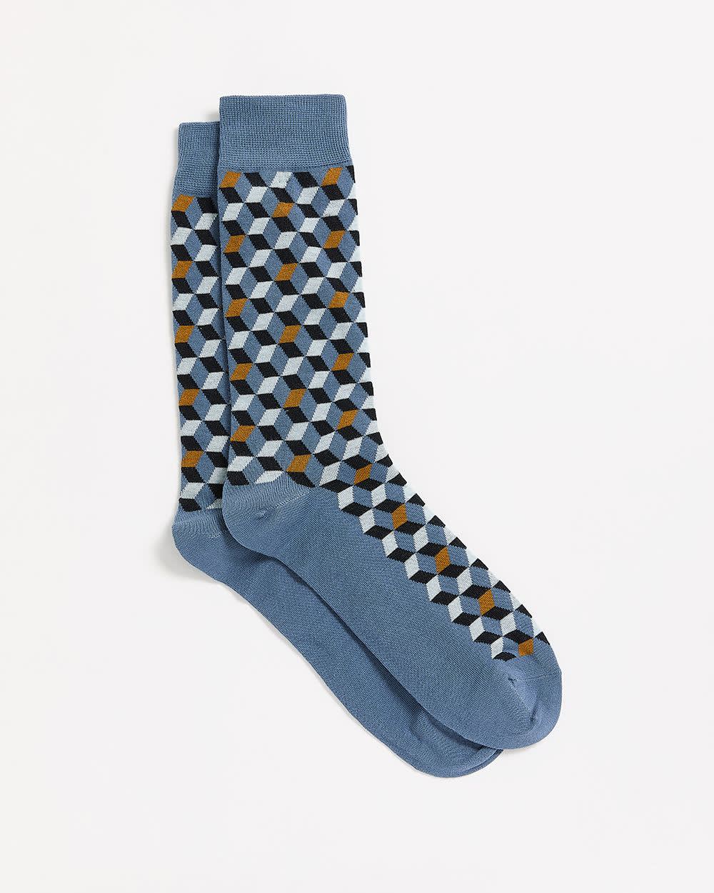 Socks with Square Geometric Pattern - Image 3
