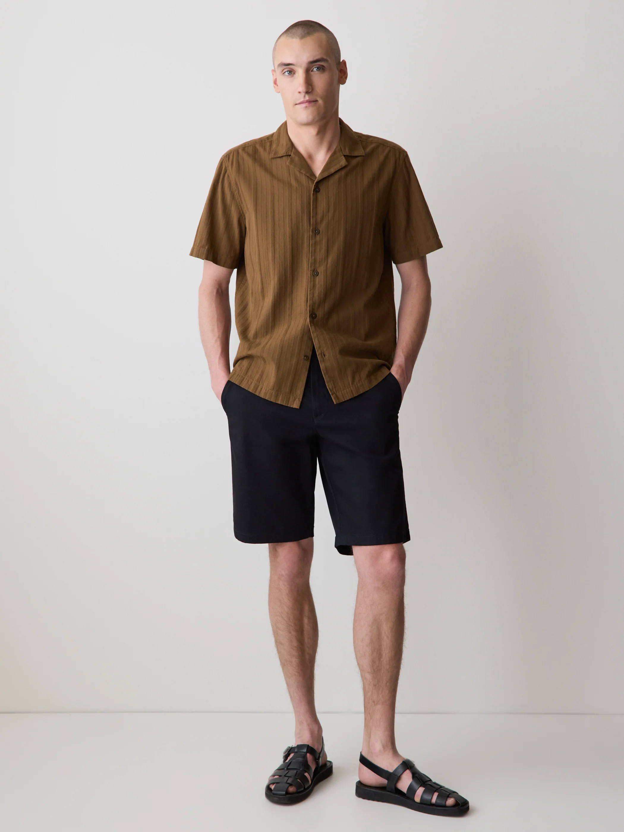 Short-Sleeve Shirt with Camp Collar - Image 17