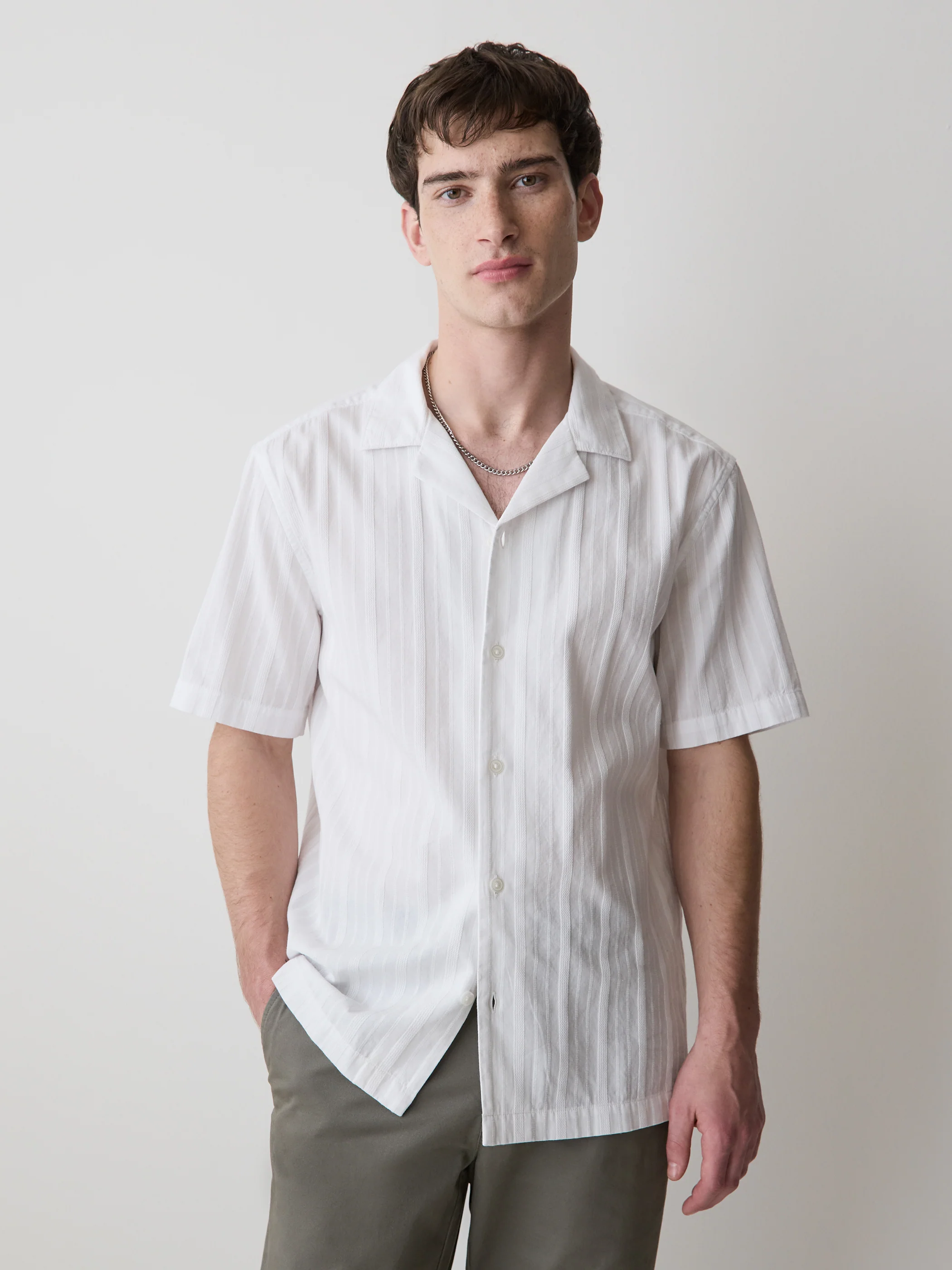 Short-Sleeve Shirt with Camp Collar - Image 6