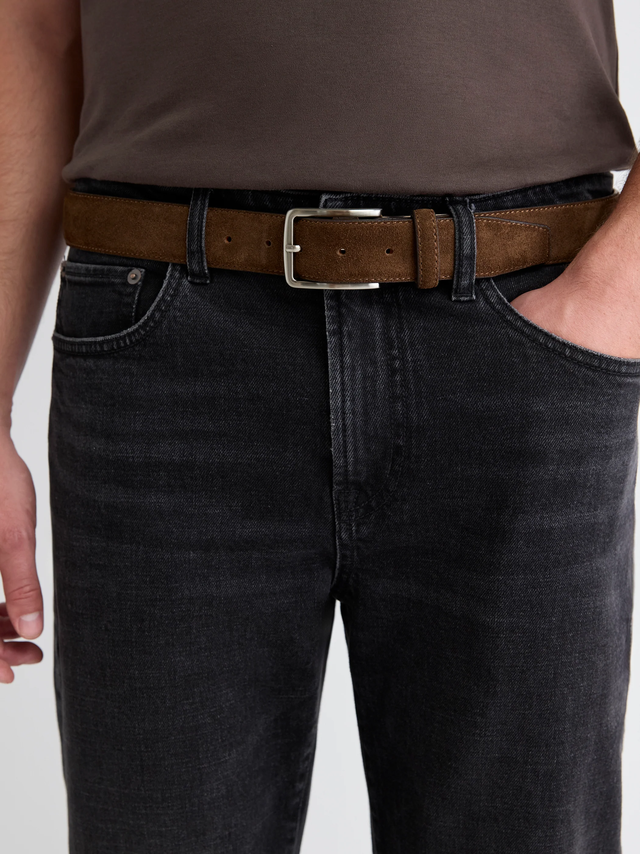 Stitched Suede Belt
