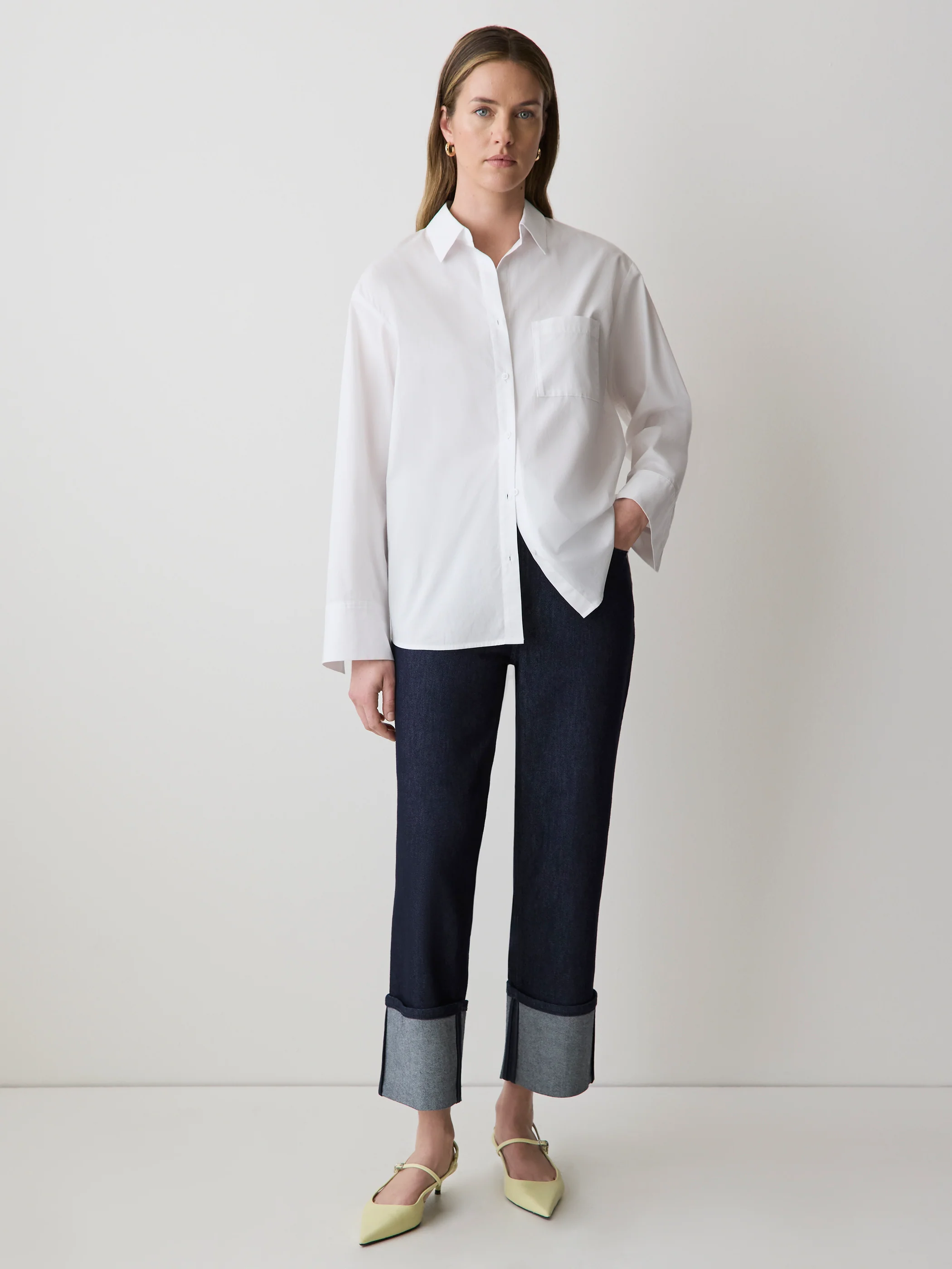 High-Rise Straight-Leg Jeans with Rolled Cuffs - Image 2