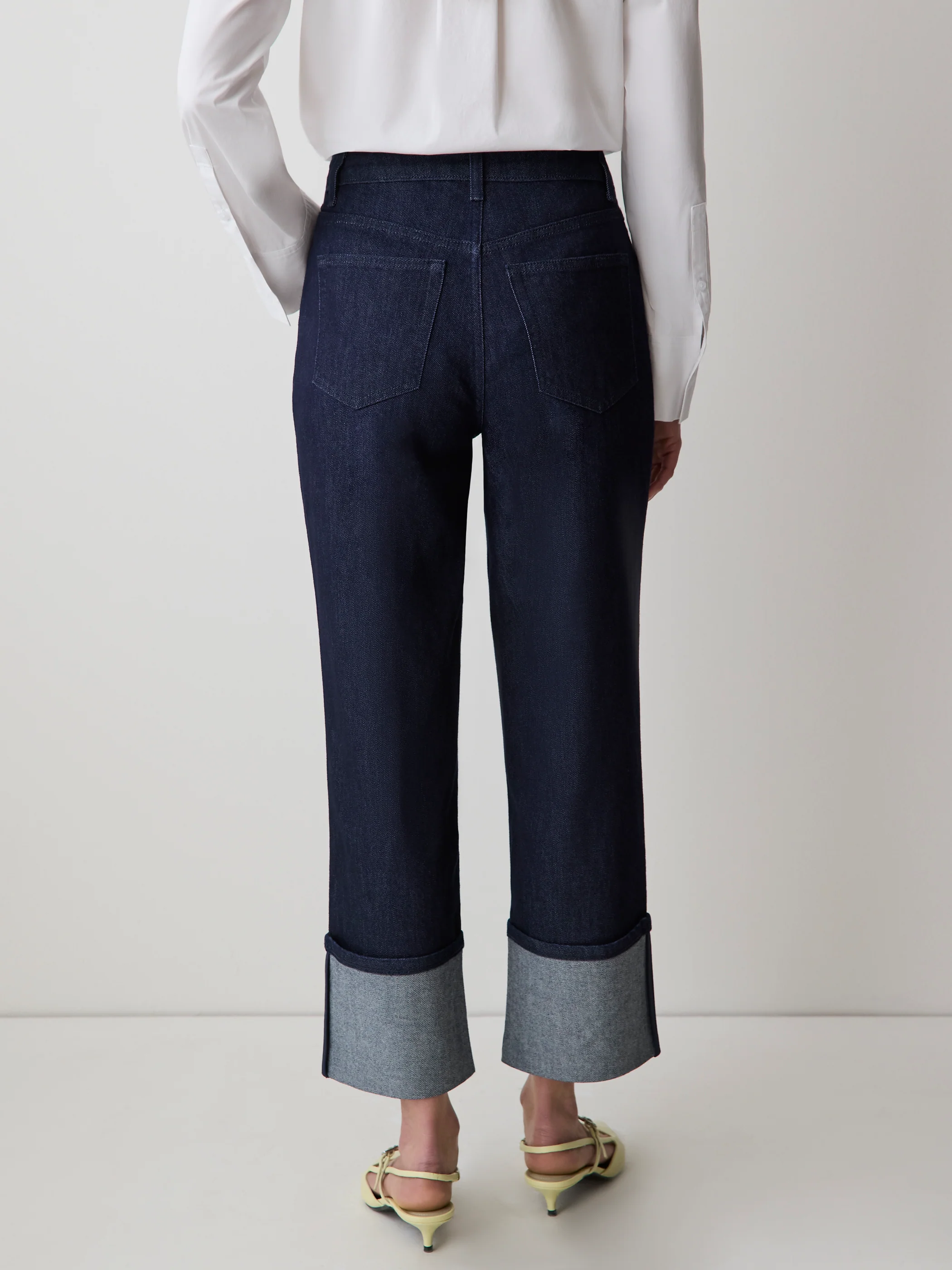 High-Rise Straight-Leg Jeans with Rolled Cuffs - Image 3