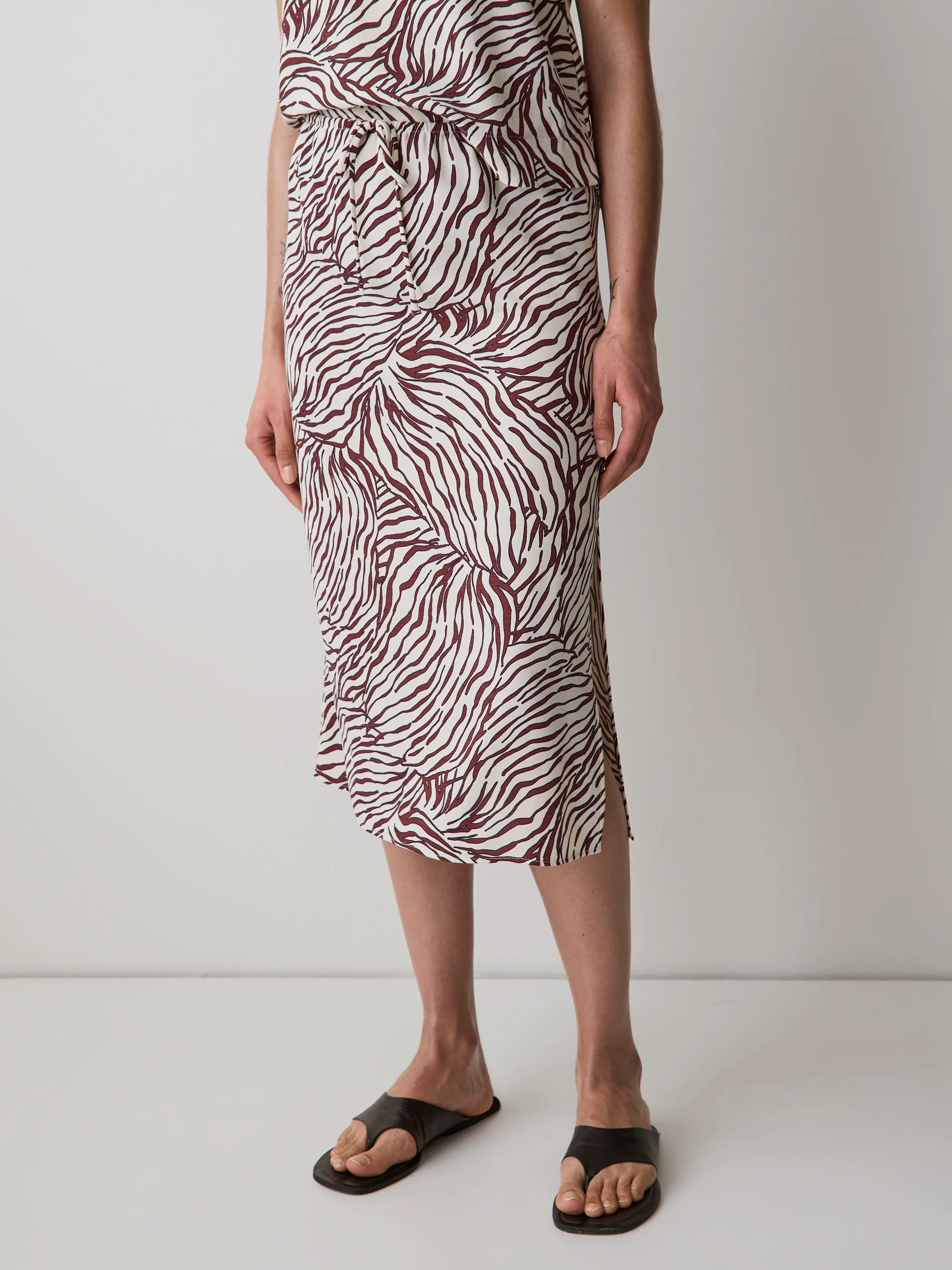High-Rise Straight Midi Skirt