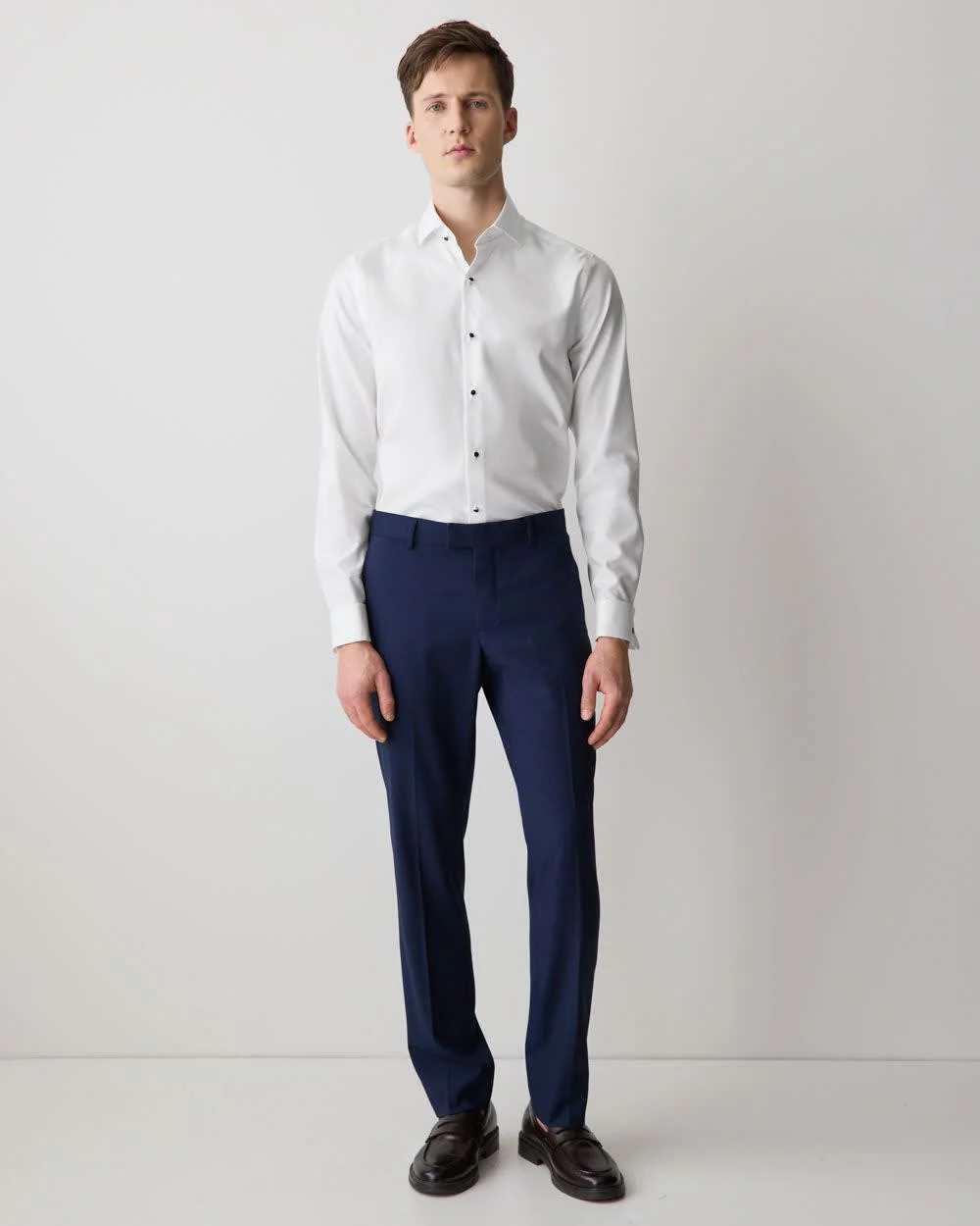 Supima (R) Cotton Slim Fit Tuxedo Shirt with French Cuffs - Image 2