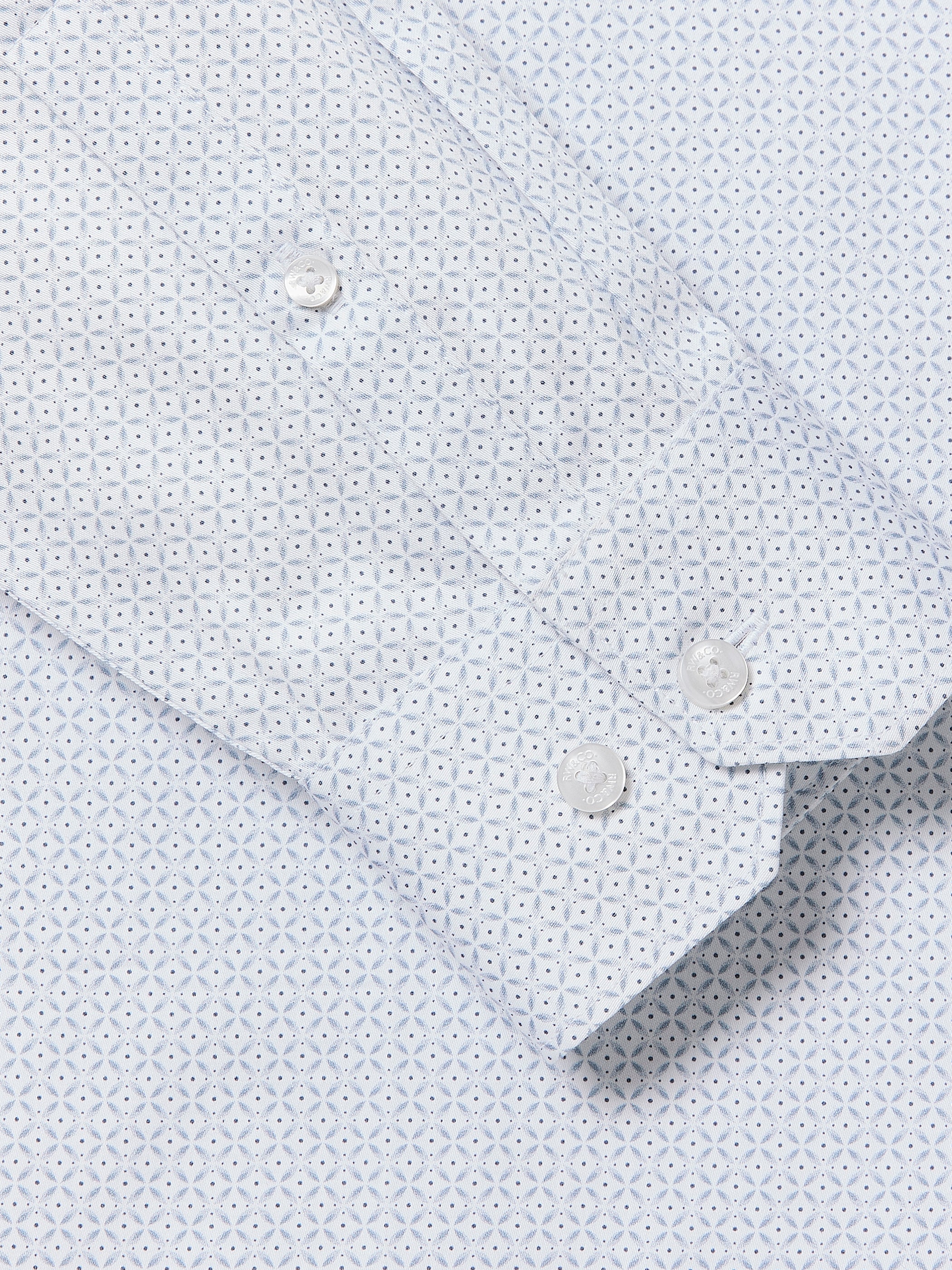 Tailored-Fit Dress Shirt with Geo Pattern - Image 4