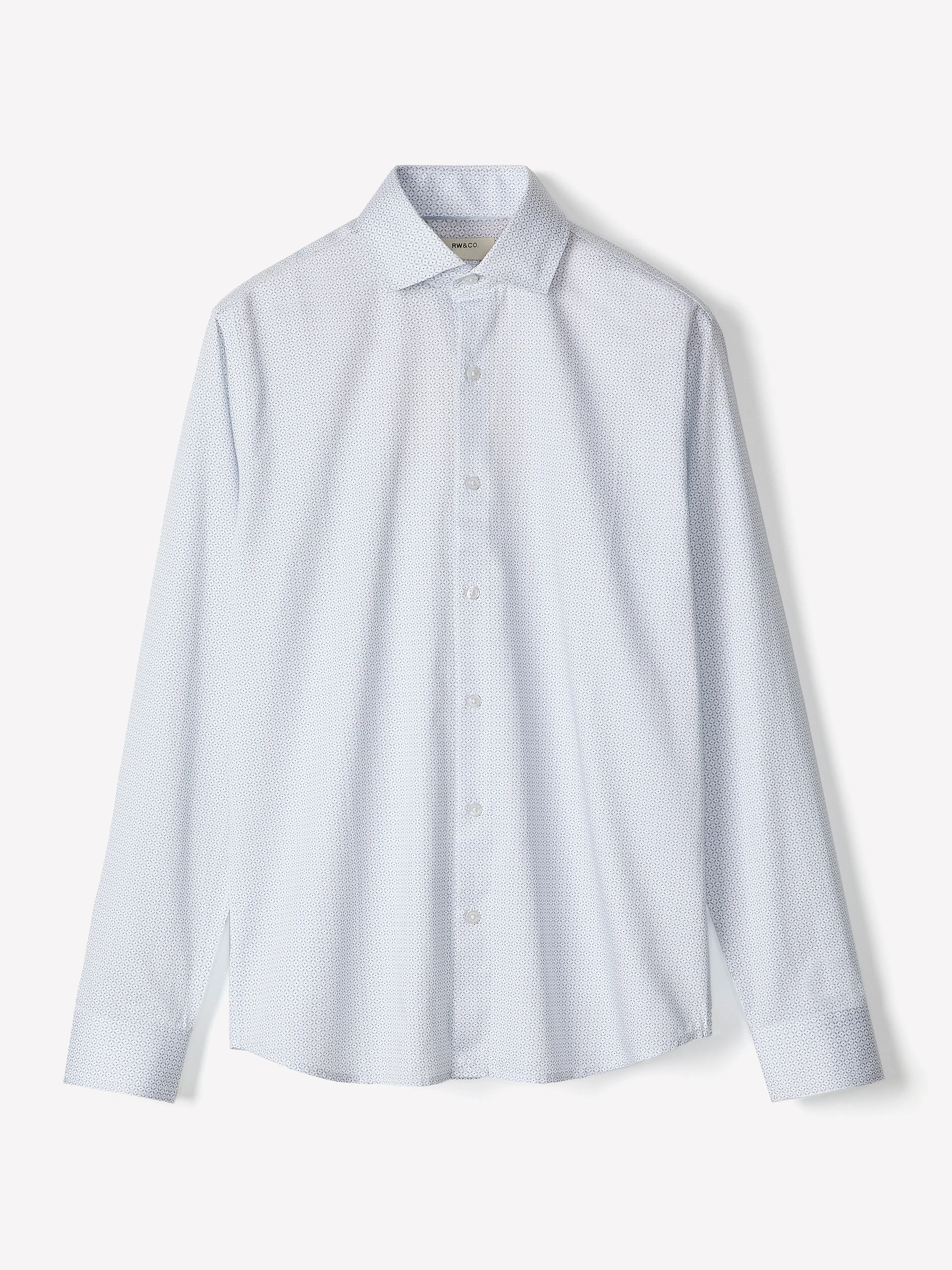 Tailored-Fit Dress Shirt with Geo Pattern - Image 5