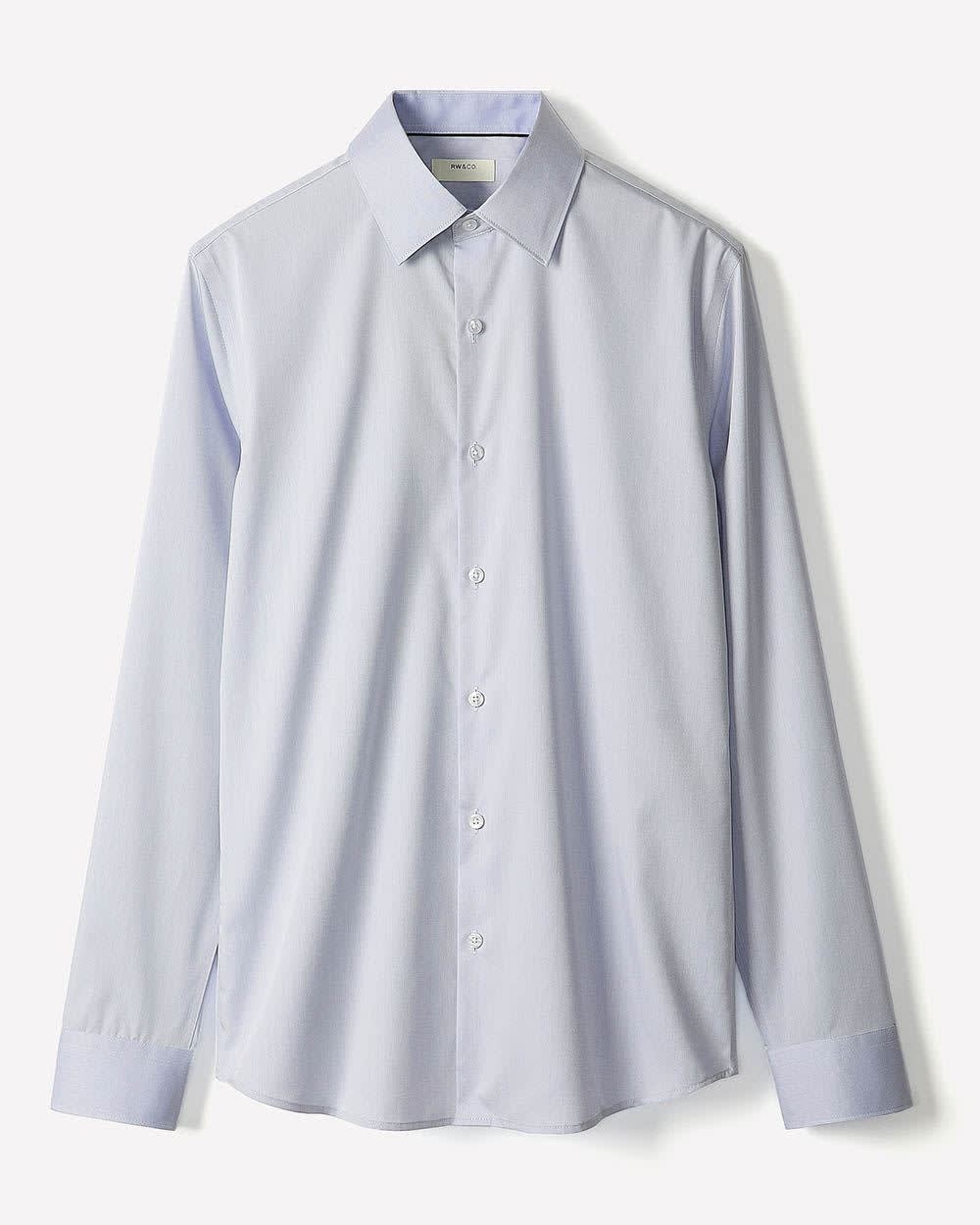 Tailored Fit Denim-Like Dress Shirt - Image 12
