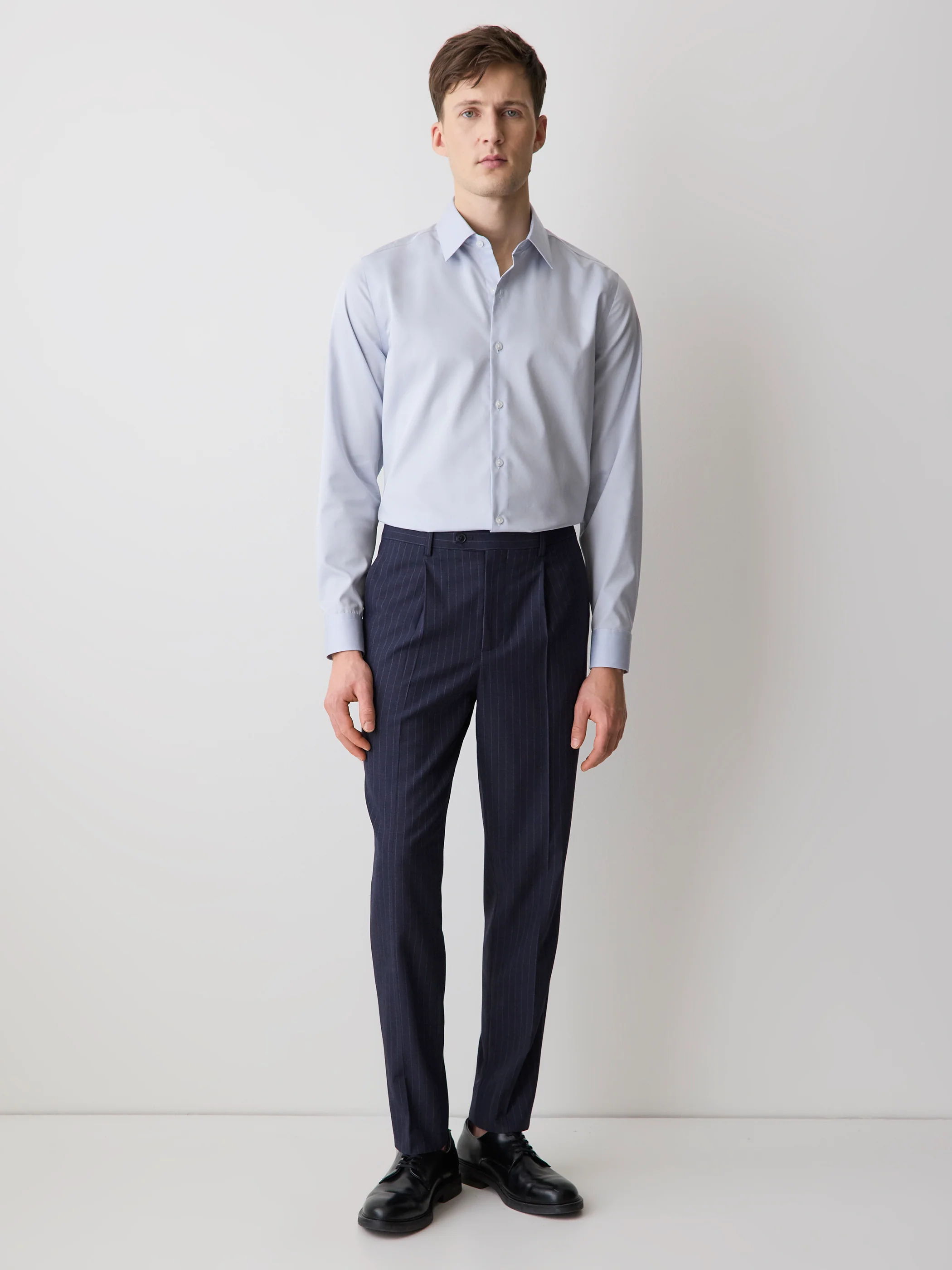 Tailored Fit Denim-Like Dress Shirt - Image 7