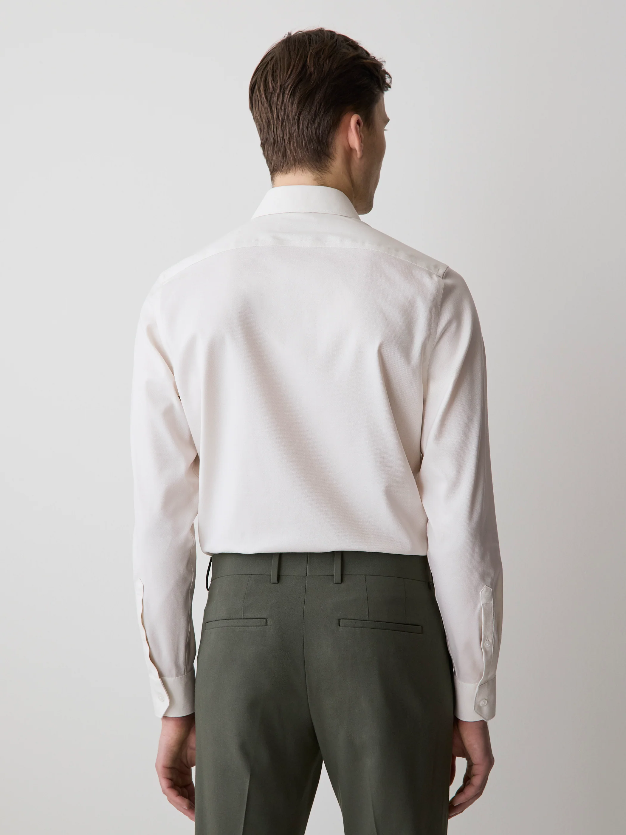 Tailored Fit Dobby Dress Shirt - Image 3