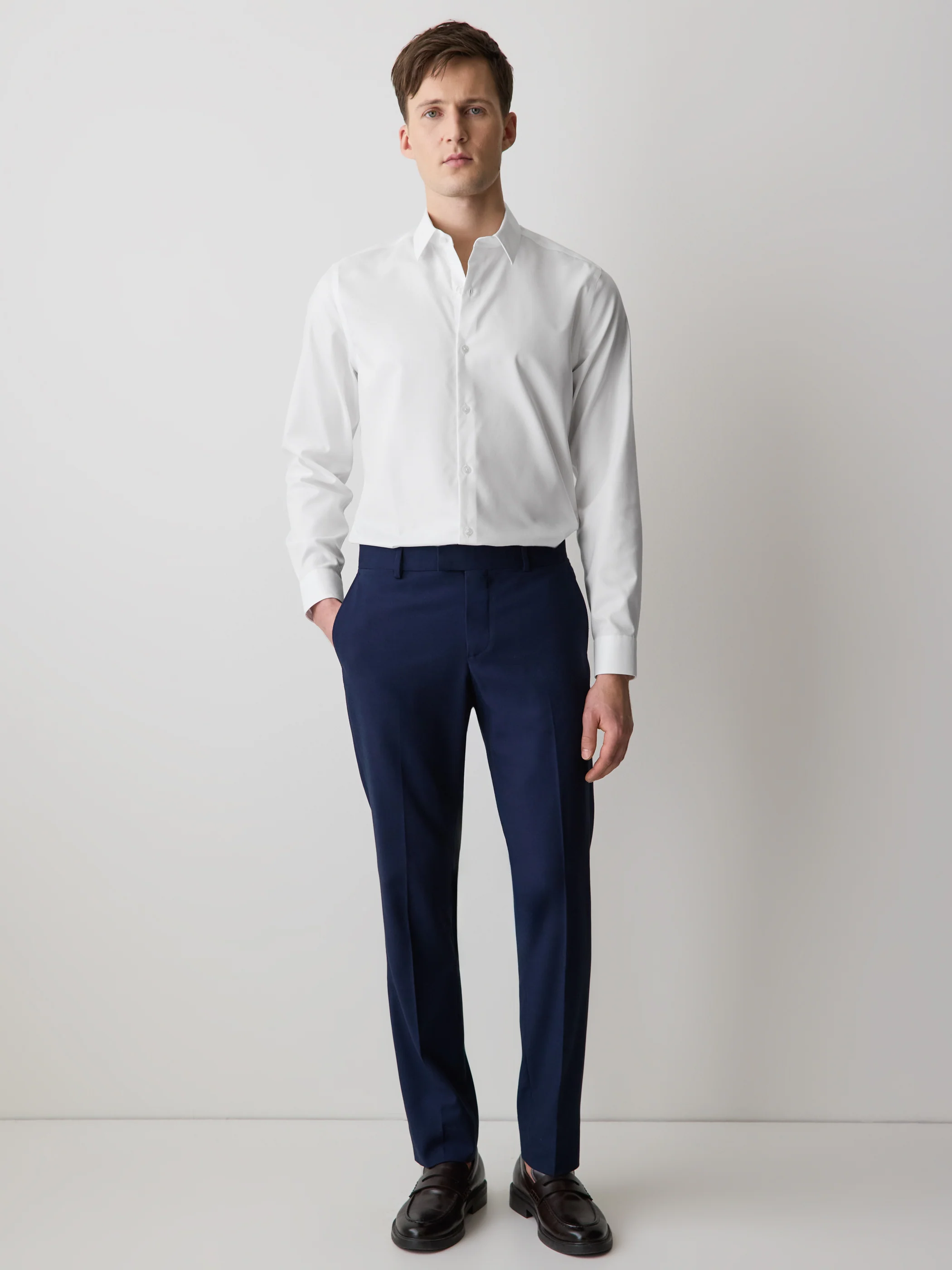 Tailored Fit Solid Twill Dress Shirt - Image 2