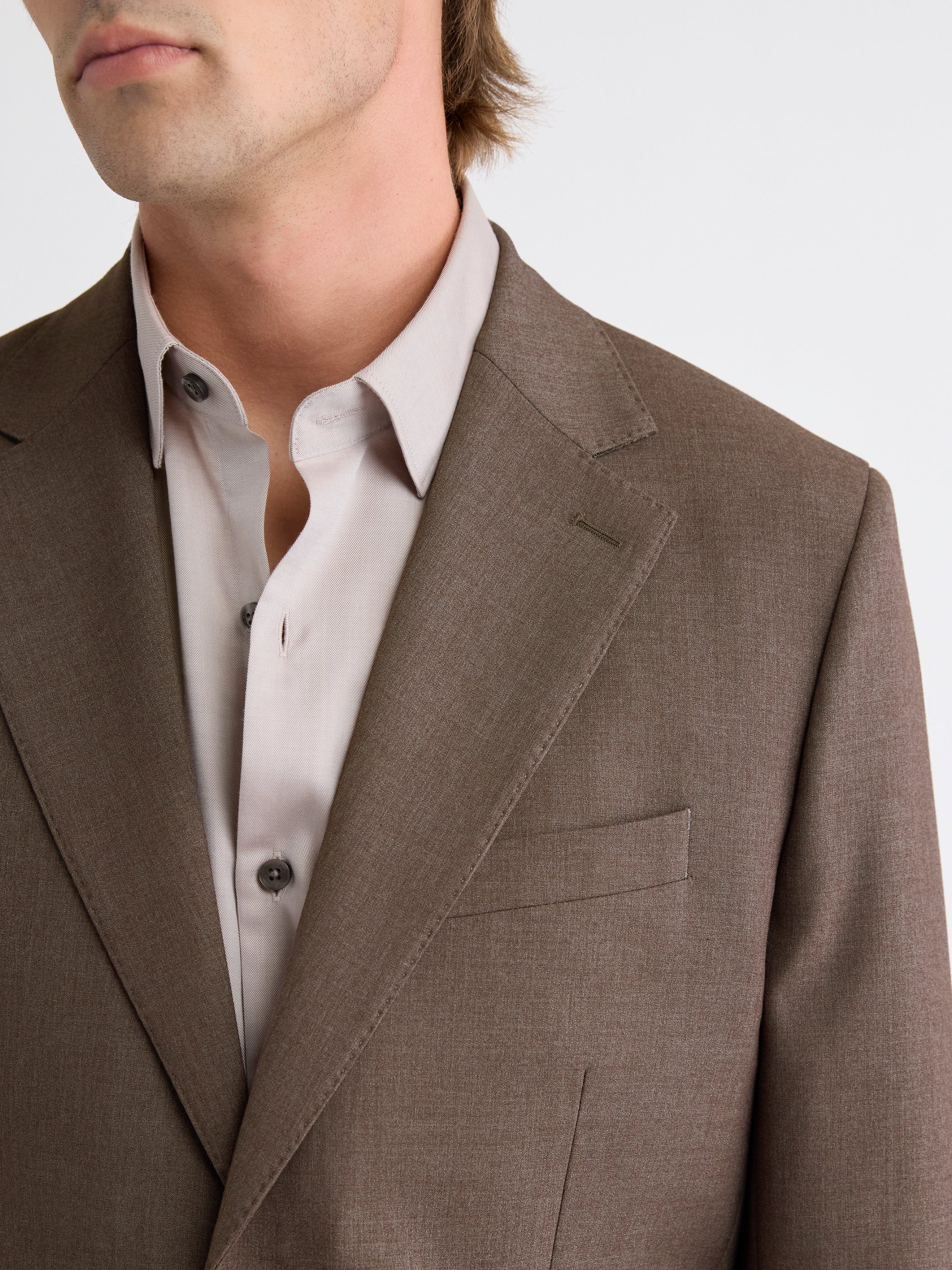 Tailored Fit Taupe Suit Blazer - Image 6