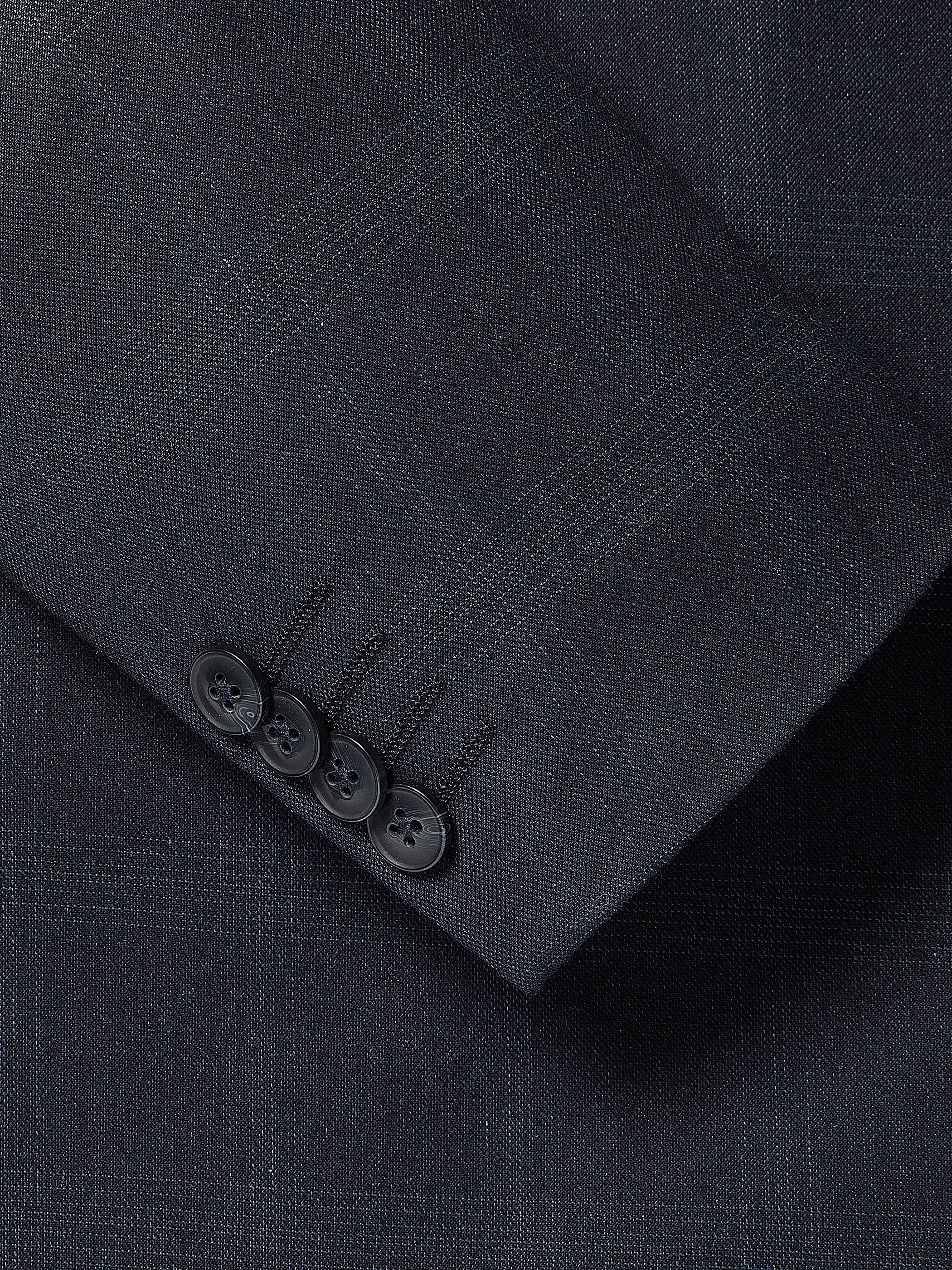 Tailored Fit Navy Checkered Suit Blazer - Image 5