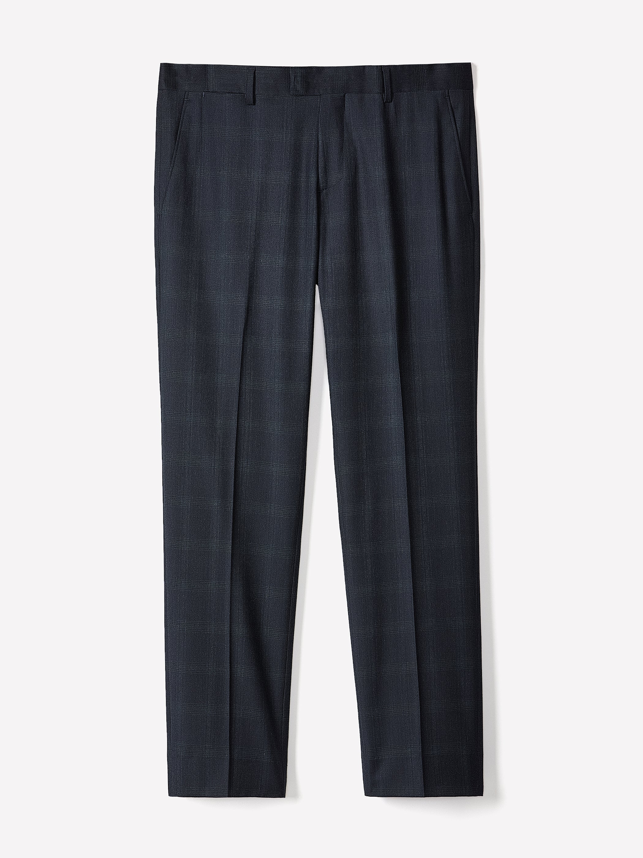 Tailored Fit Navy Checkered Suit Pant - Image 6